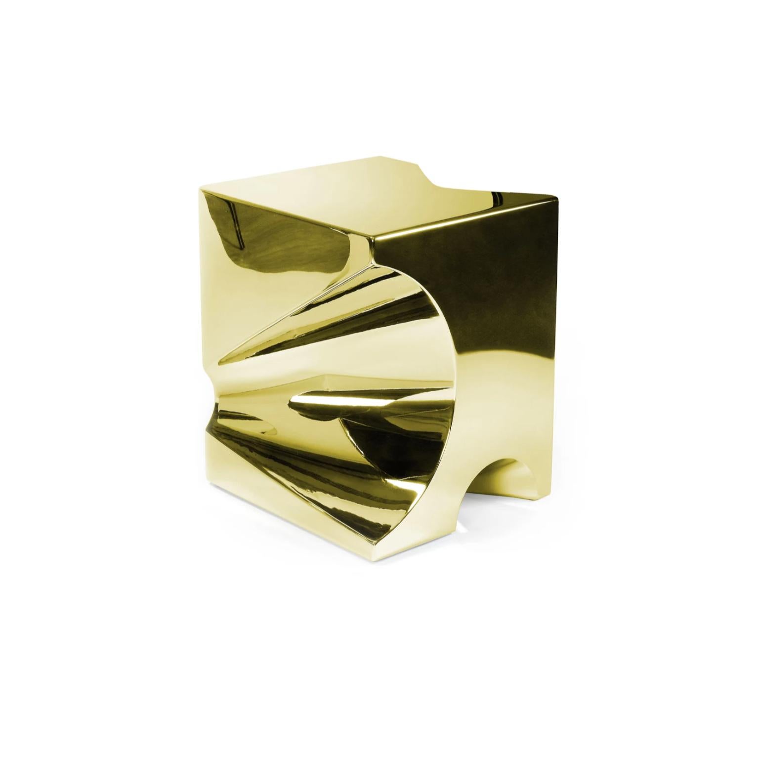 Juego de 2 ¡Piérdete! Mesas auxiliares C4 y C5 de acero dorado by Barberini & Gunnell Italiano en venta