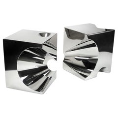Set de 2 Get Lost ! Tables d'appoint C4 & C5 en acier inoxydable par Barberini & Gunnell
