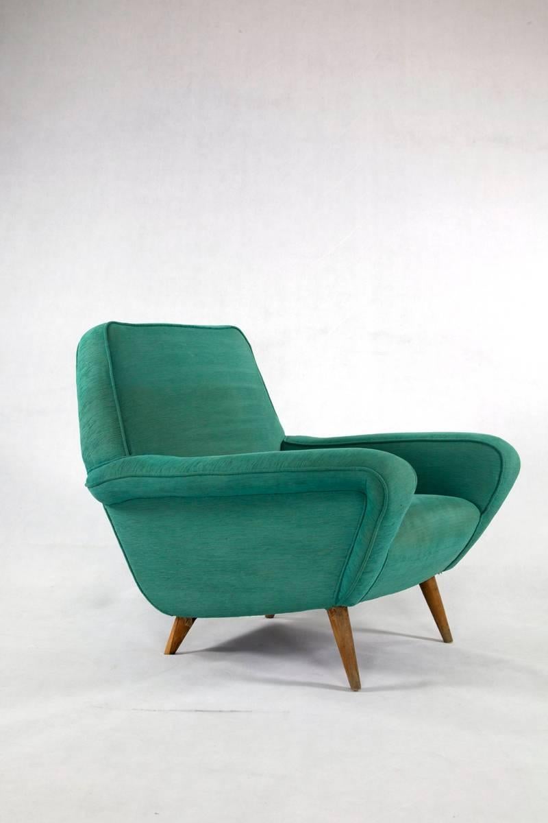 Satz von 2 Gianfranco Frattini-Stühlen Modell 830, 1950er Jahre, Cassina, Italien (Moderne der Mitte des Jahrhunderts) im Angebot