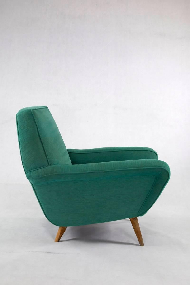 Satz von 2 Gianfranco Frattini-Stühlen Modell 830, 1950er Jahre, Cassina, Italien (Italienisch) im Angebot