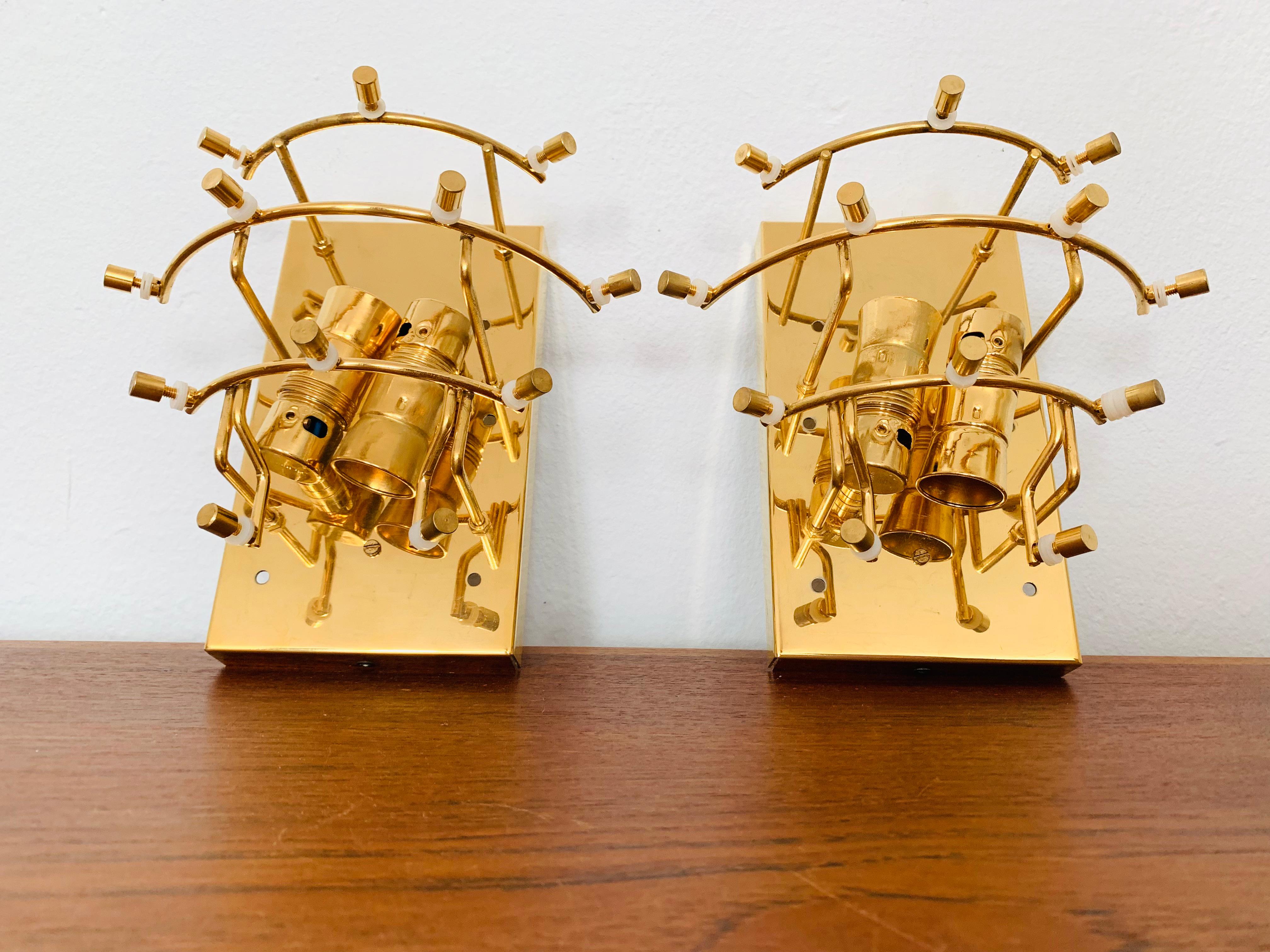 Set of 2 Gilded Wall Lamps from Kinkeldey For Sale 5