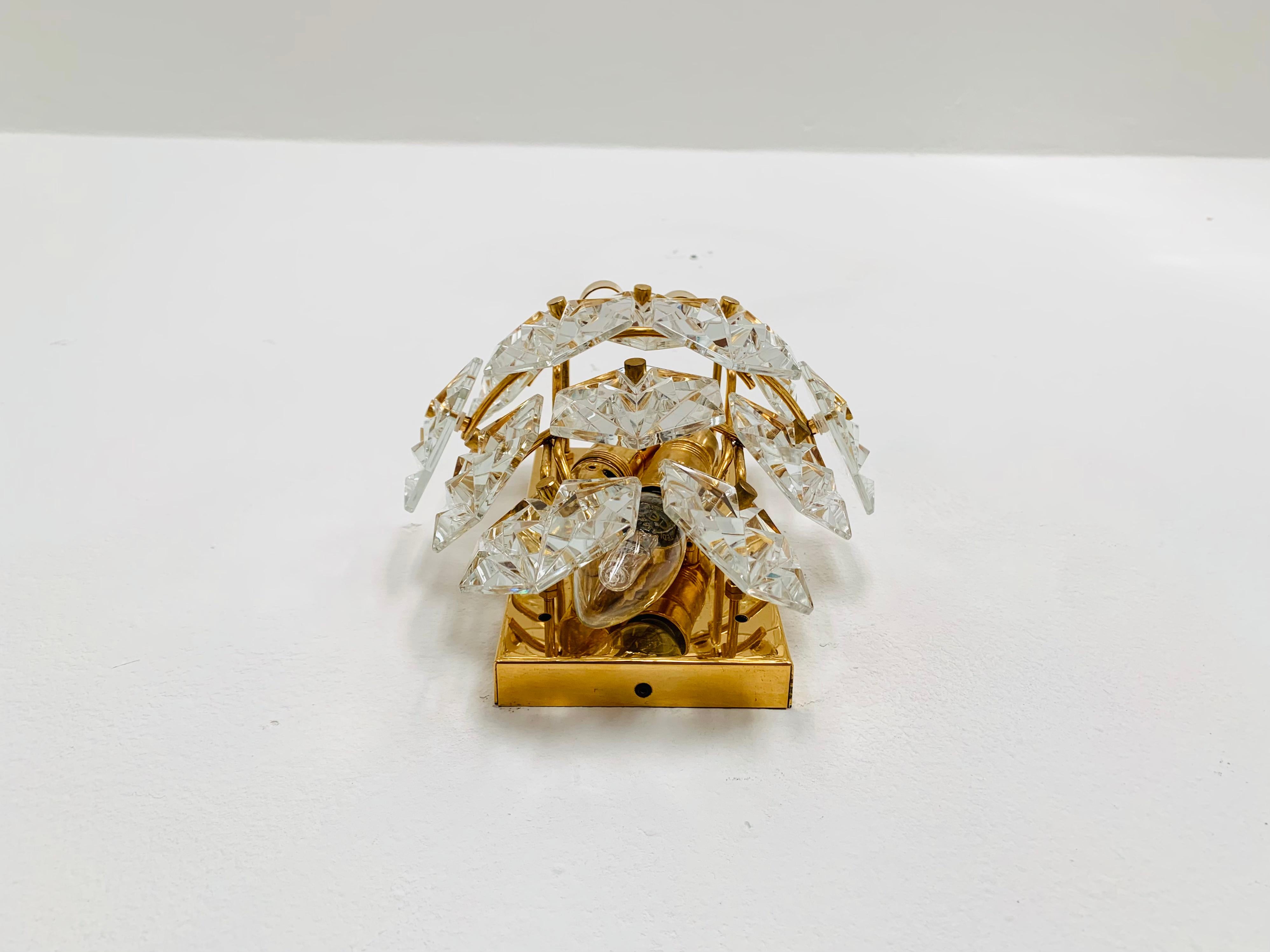 Metal Set of 2 Gilded Wall Lamps from Kinkeldey For Sale