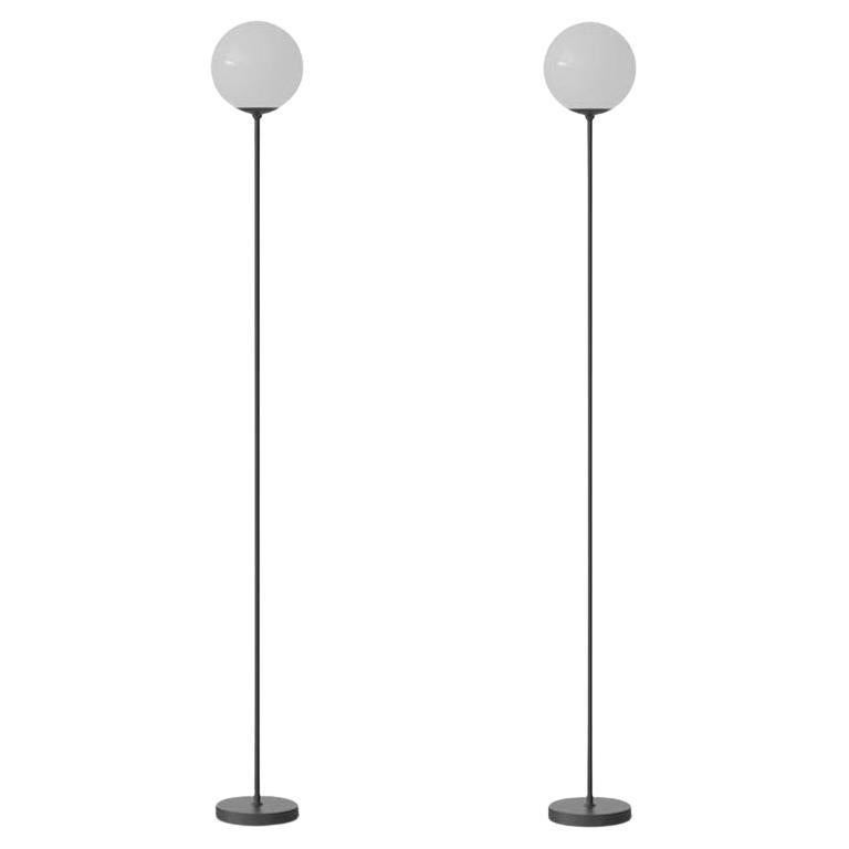 Set of 2 Gino Sarfatti Lamp Model 1081 170cm Black Mount for Astep For Sale