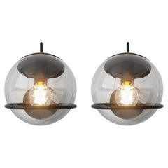 Set of 2 Gino Sarfatti Lamp Model 237/1 Black Transparent Mount  by Astep