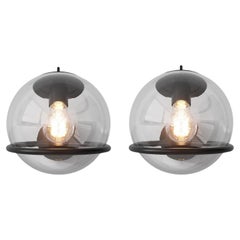 Set of 2 Gino Sarfatti Lamp Model 238/1 Black Transparent Mount