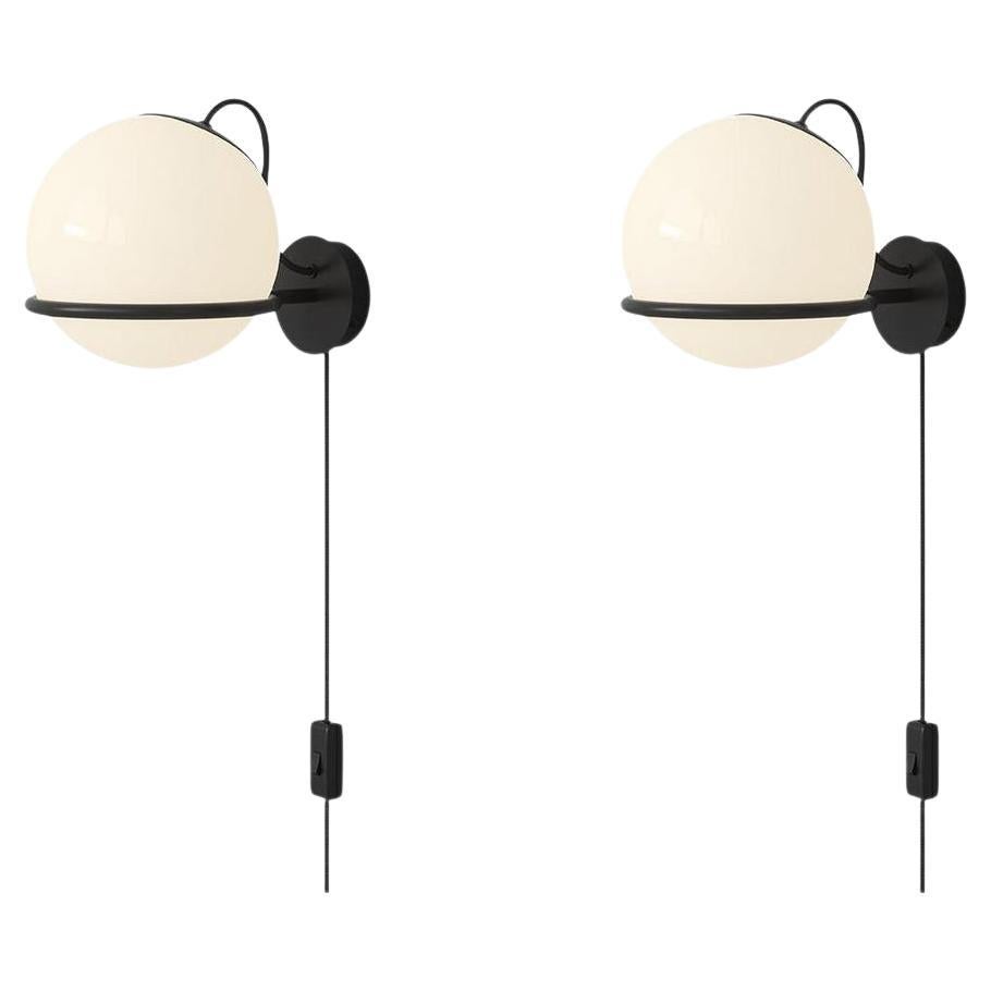 2er-Set Gino Sarfatti-Lampe Modell 238/1 mit schwarzer Switch-Montierung