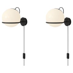 Ensemble de 2 lampes Gino Sarfatti modèle 238/1 avec monture noire par interrupteur