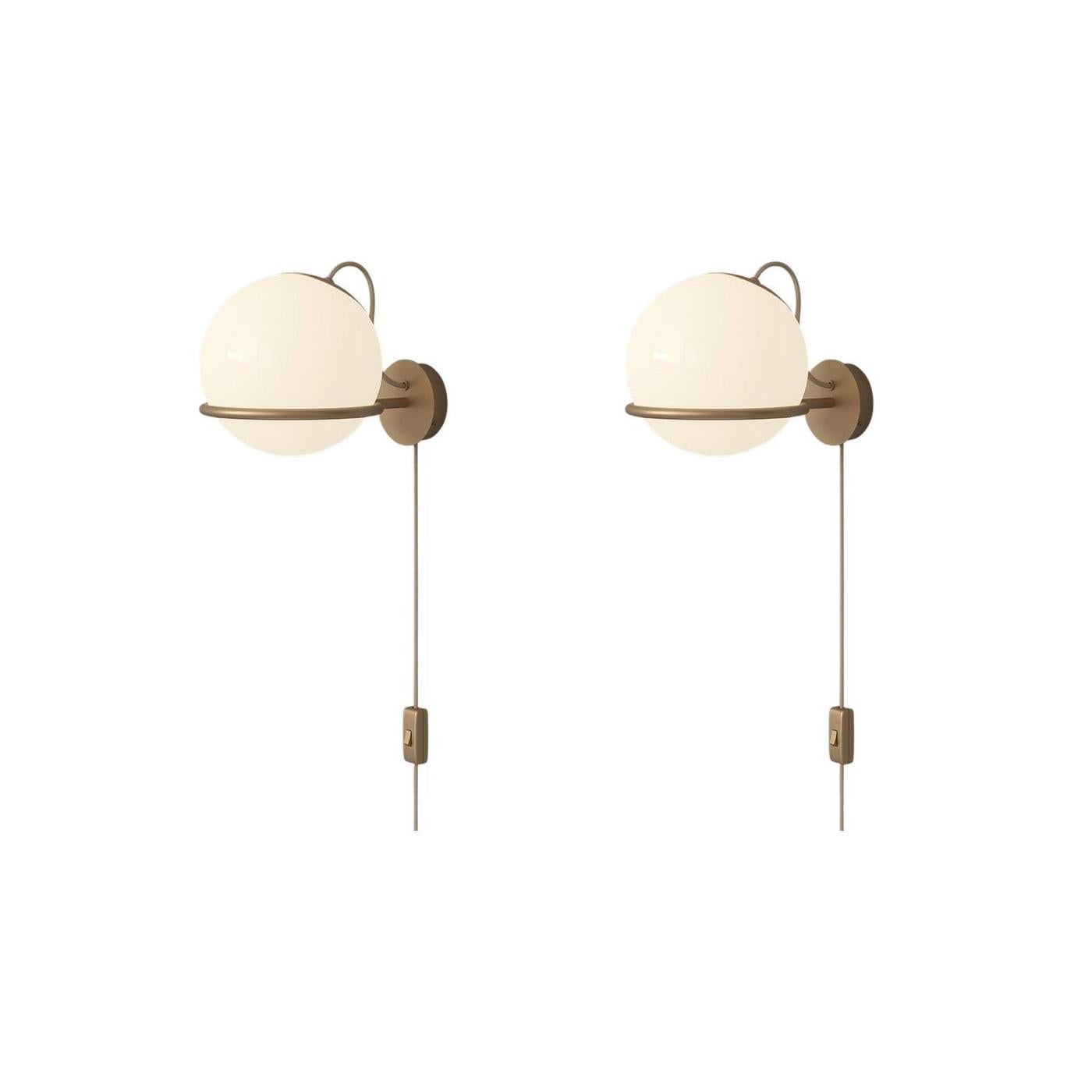 2er-Set Gino Sarfatti-Lampe Modell 238/1 mit Champagner-Montierung (Moderne der Mitte des Jahrhunderts) im Angebot
