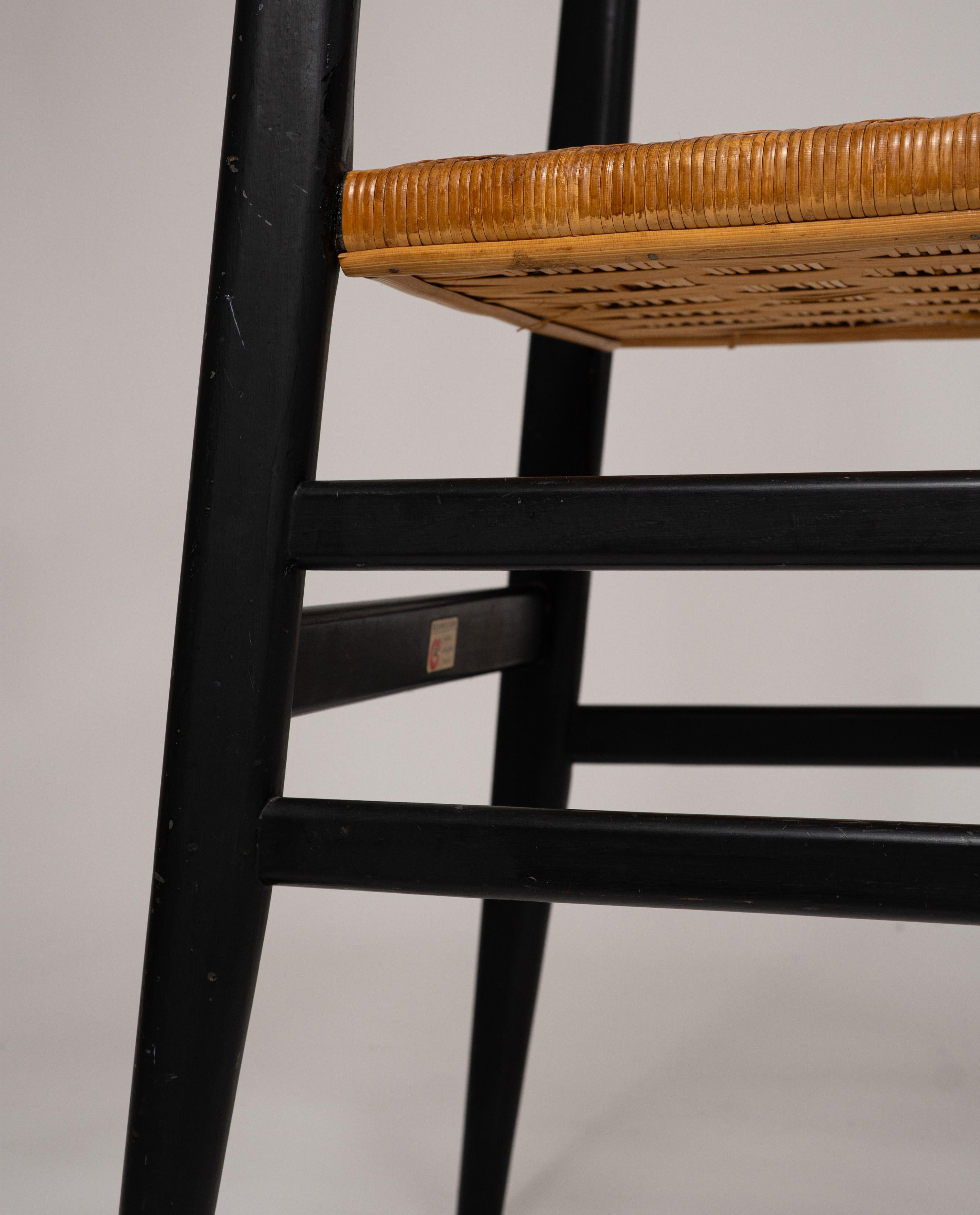 Set of 2 Gio Ponti “Superleggera” Chairs for Cassina, Italy, 1957 im Angebot 1
