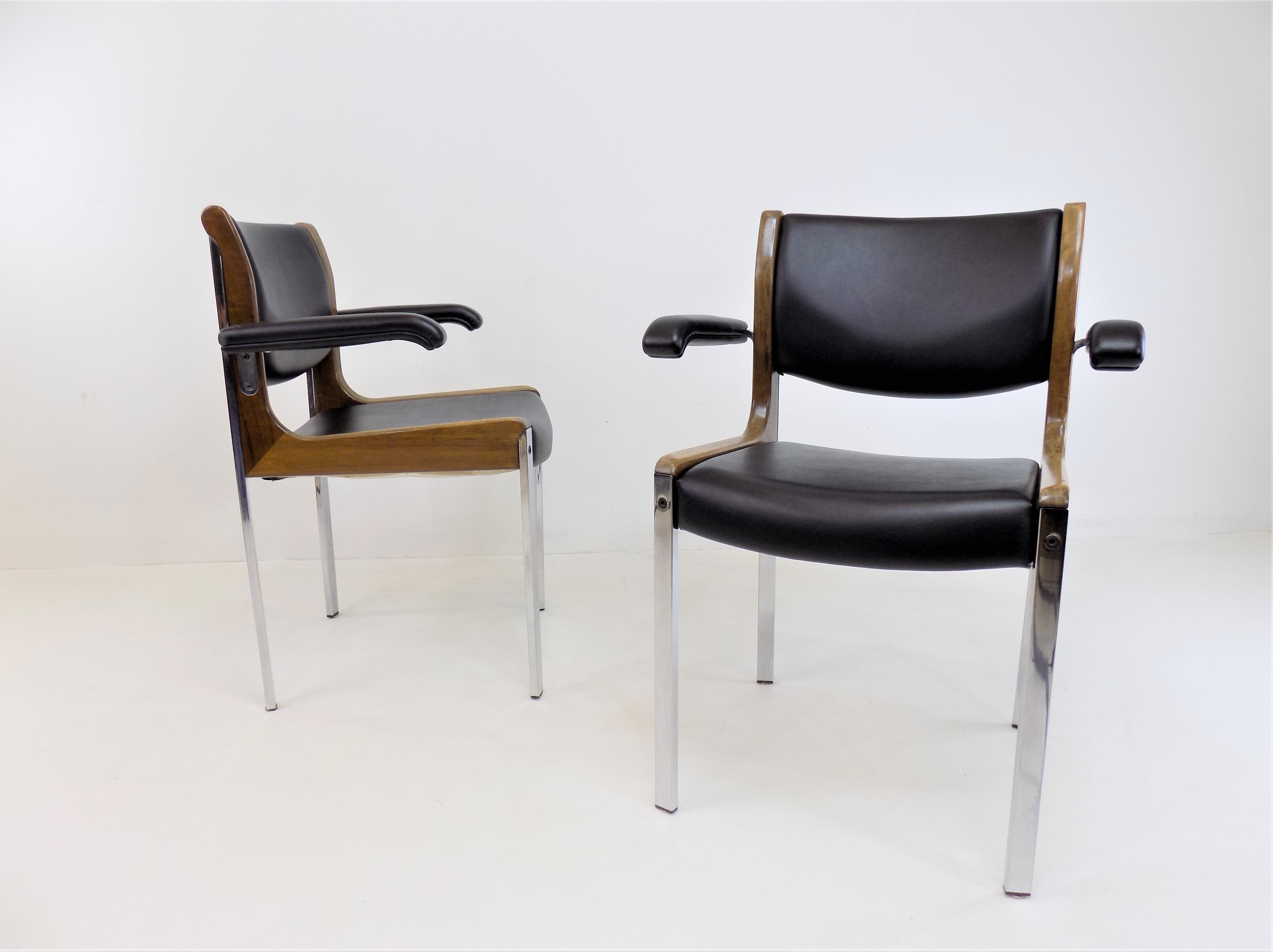 Set of 2 Girsberger Eurochair Dining/Office Chairs, Switzerland, 1968 ...