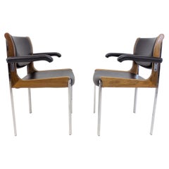 Ensemble de 2 fauteuils Eurochair de salle à manger/de bureau Girsberger, Suisse, 1968