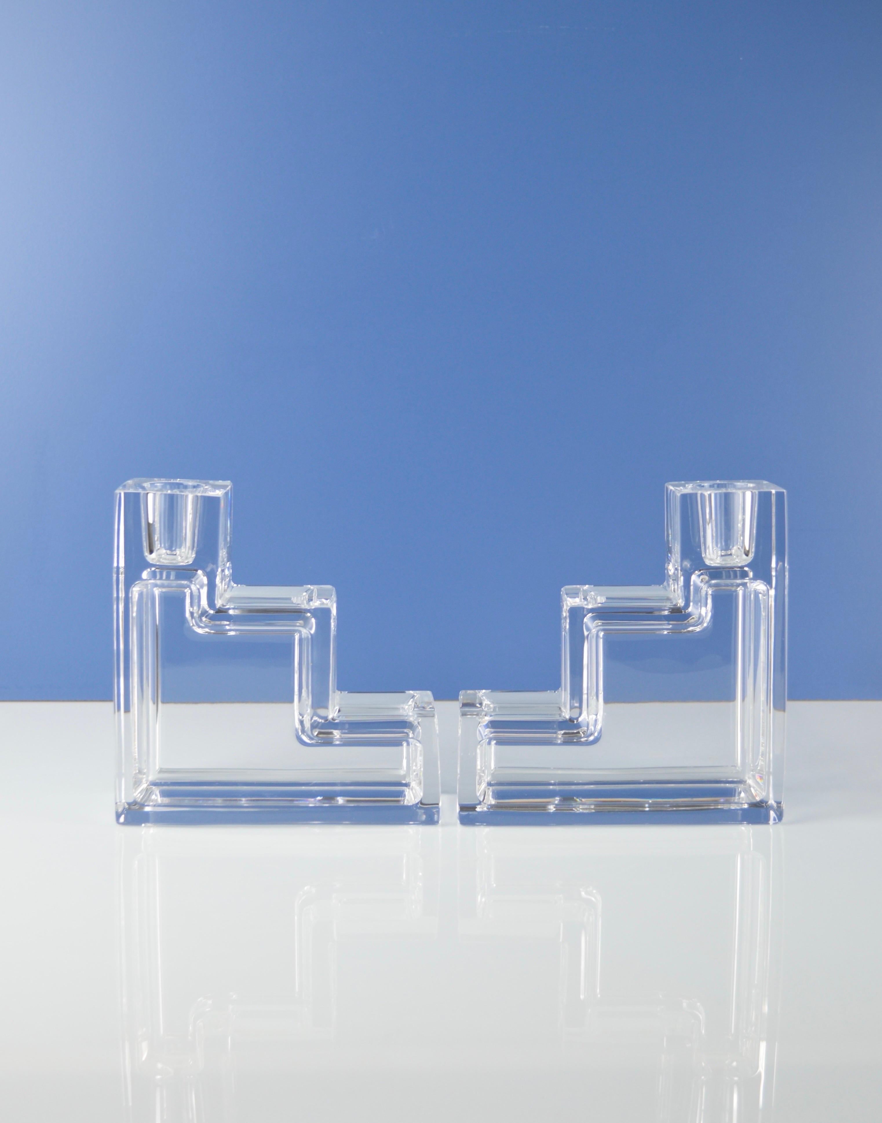 Set aus 2 Glas-Kerzenständern „Pristine Table Architecture“ von Wilber Orme im Angebot 1