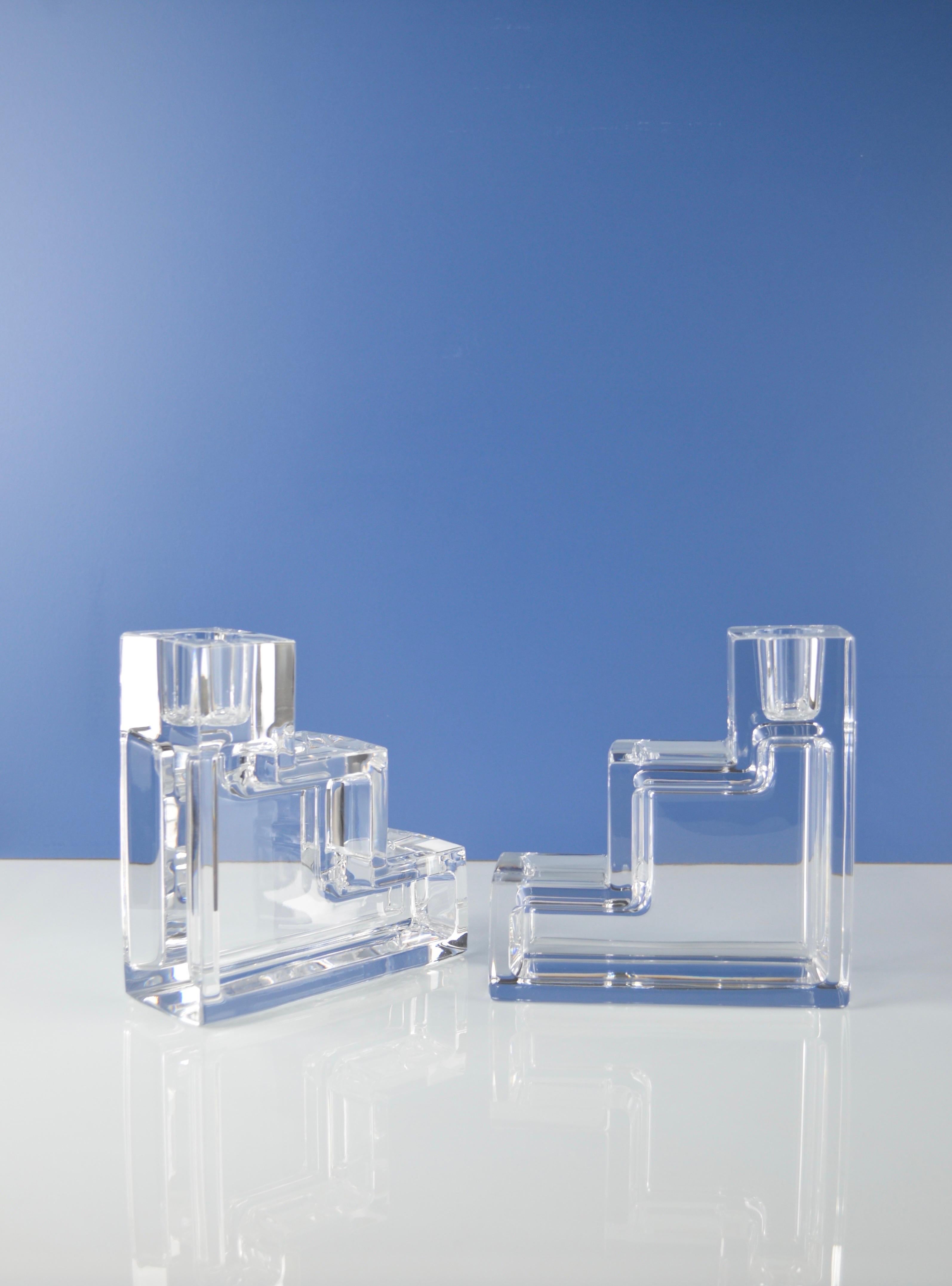 Set aus 2 Glas-Kerzenständern „Pristine Table Architecture“ von Wilber Orme im Angebot 2