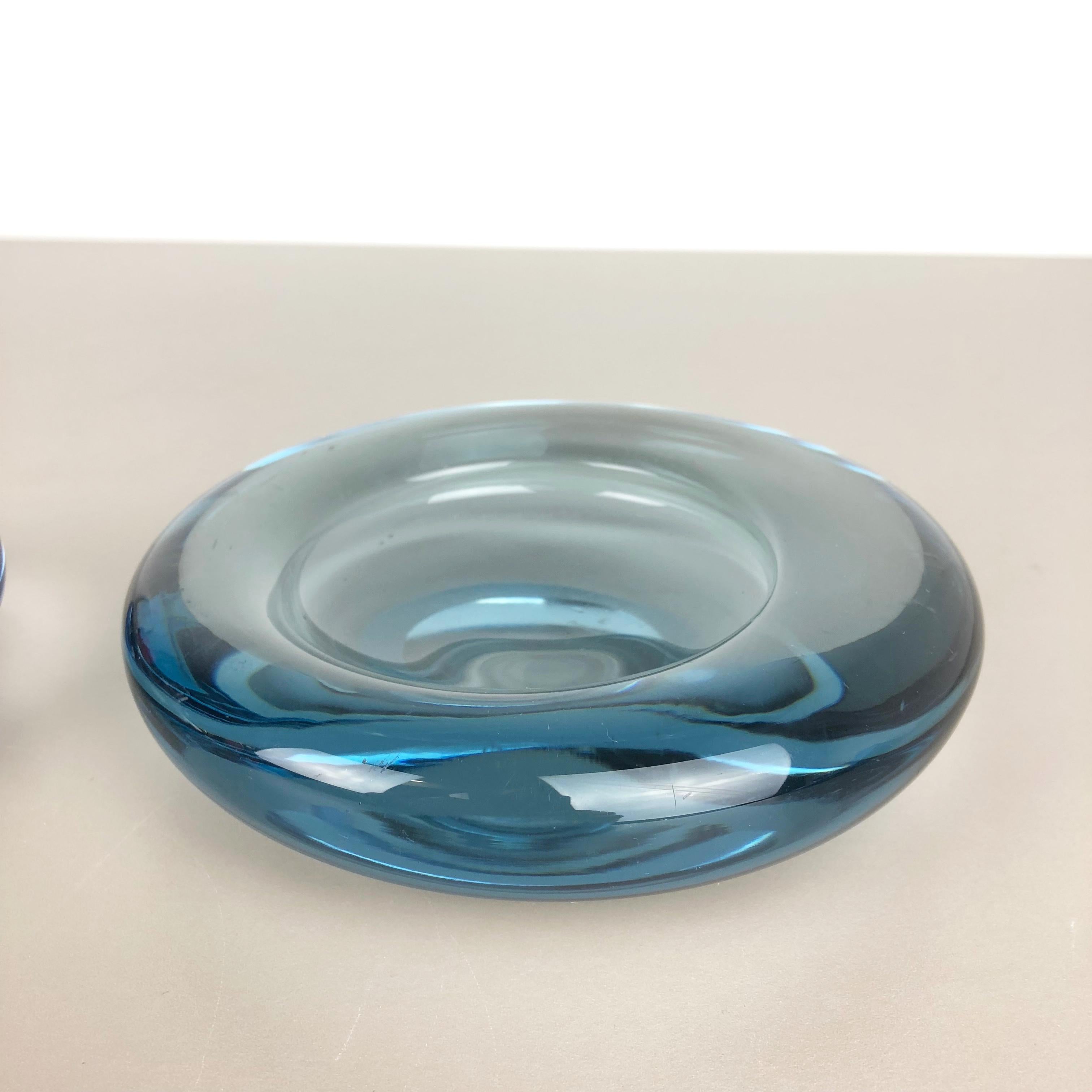 Danish Set of 2 Glass Shell Bowl Elements by Per Lutken for Holmegaard. Denmark, 1960s