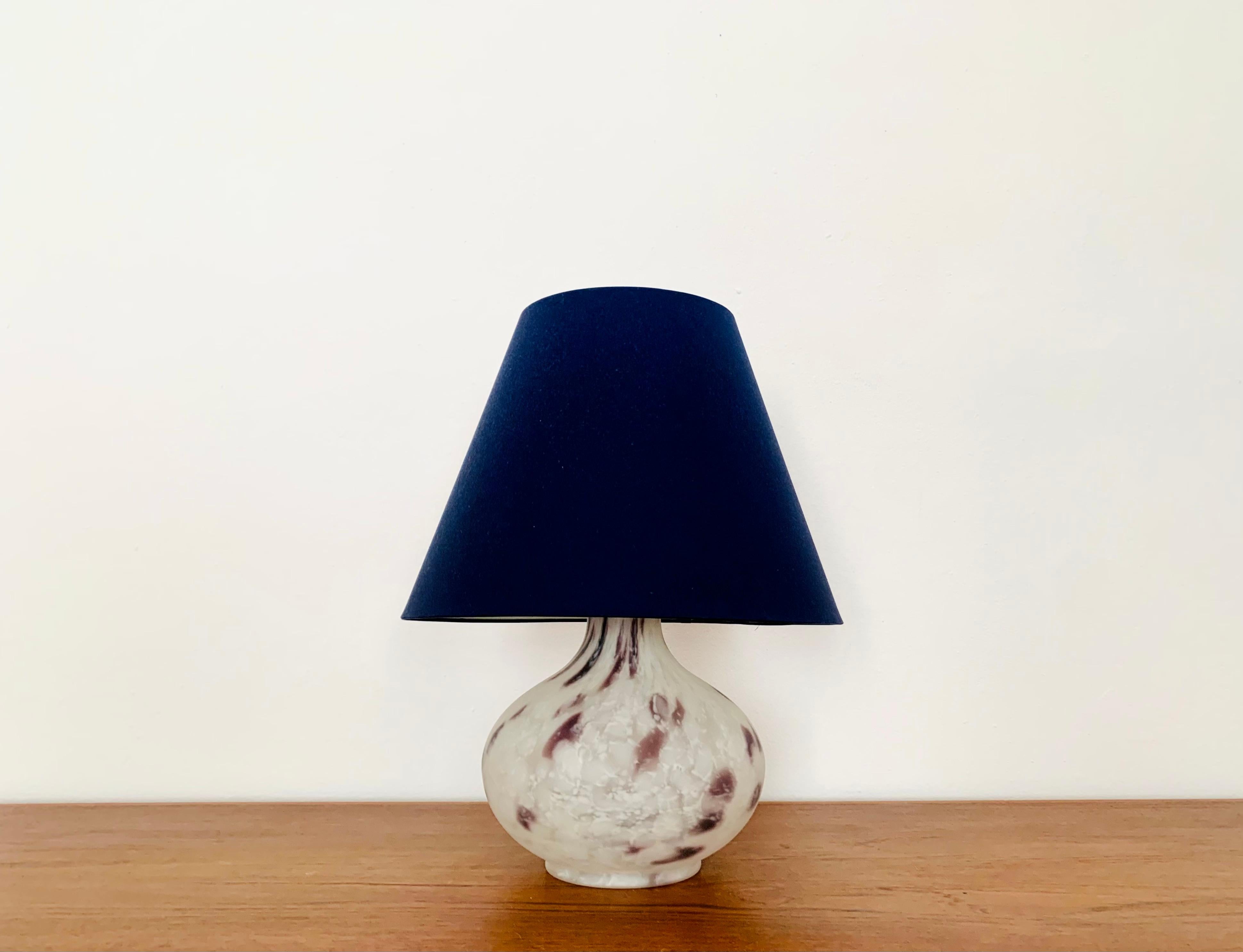 Metal Set of 2 Glass Table Lamps by Peill and Putzler For Sale