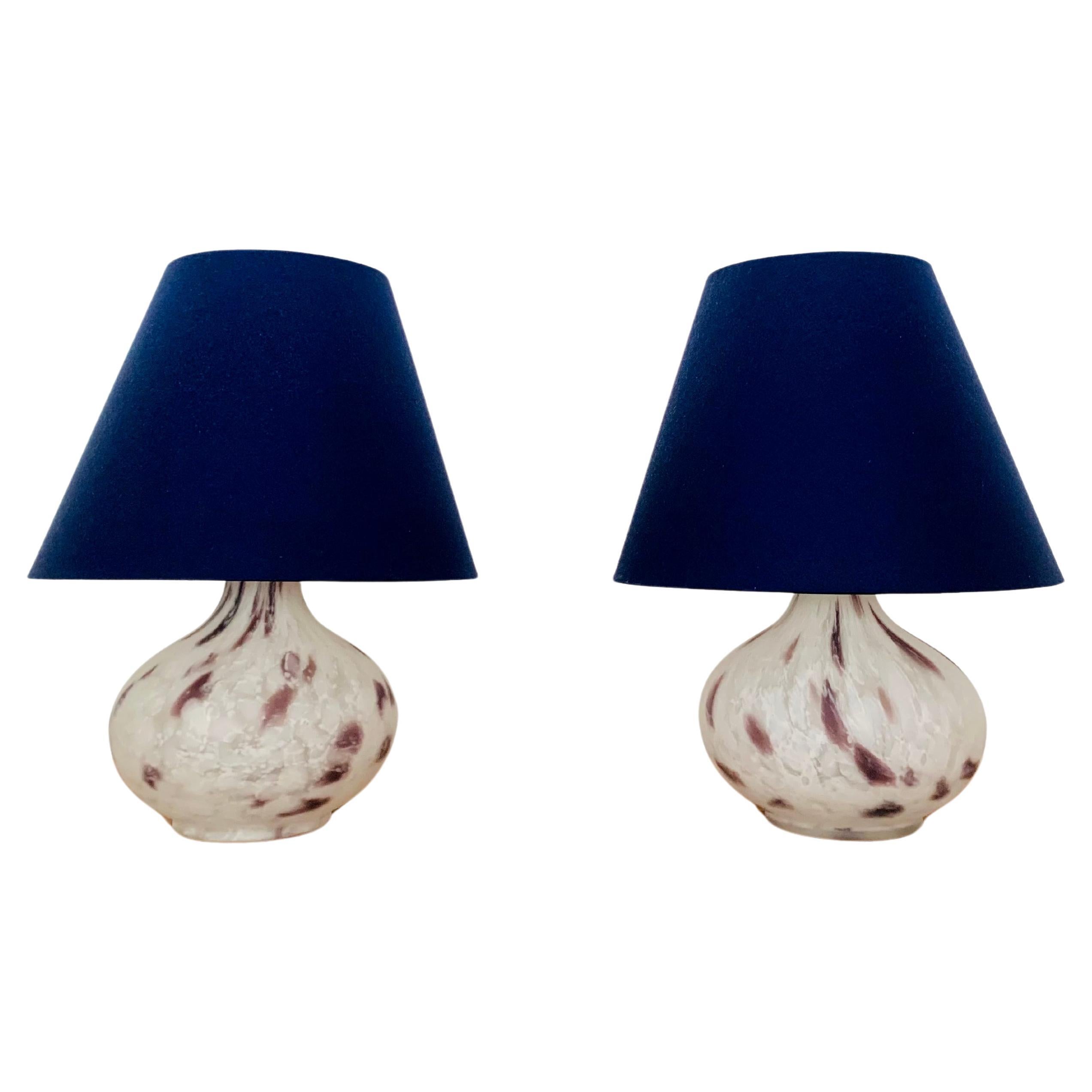 Set of 2 Glass Table Lamps by Peill and Putzler
