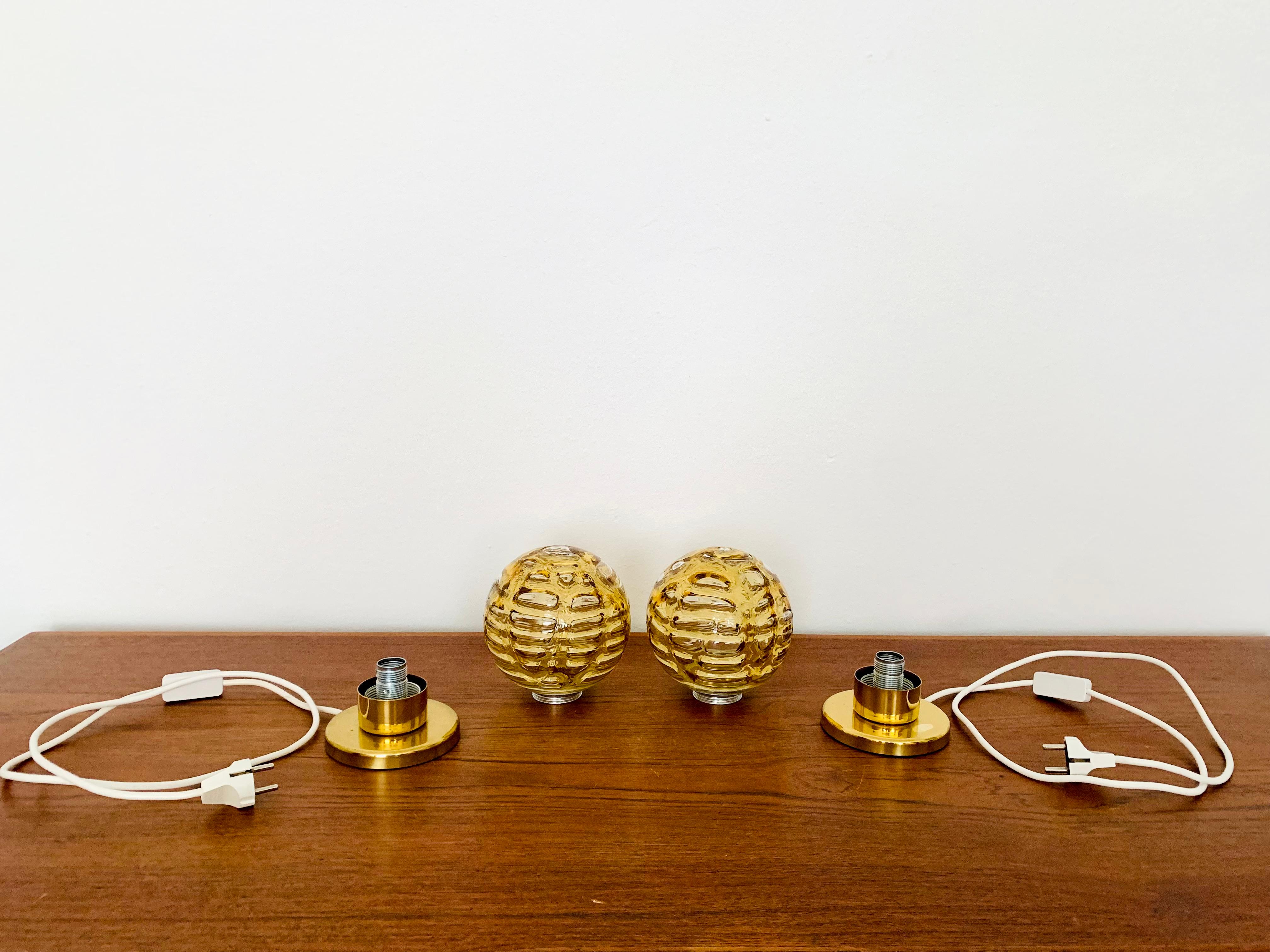 Set of 2 Glass Table Lamps from Doria en venta 4