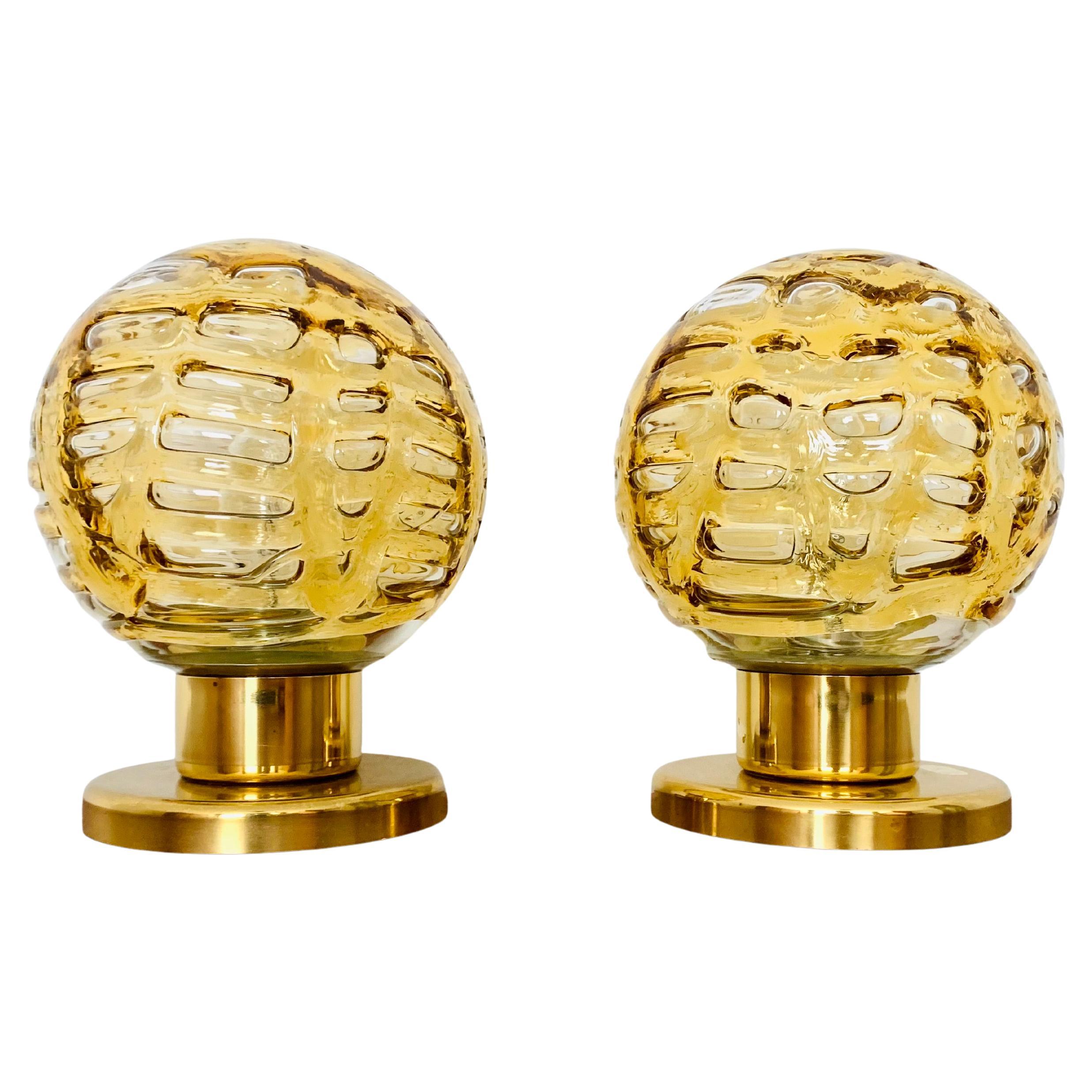 Set of 2 Glass Table Lamps from Doria en venta