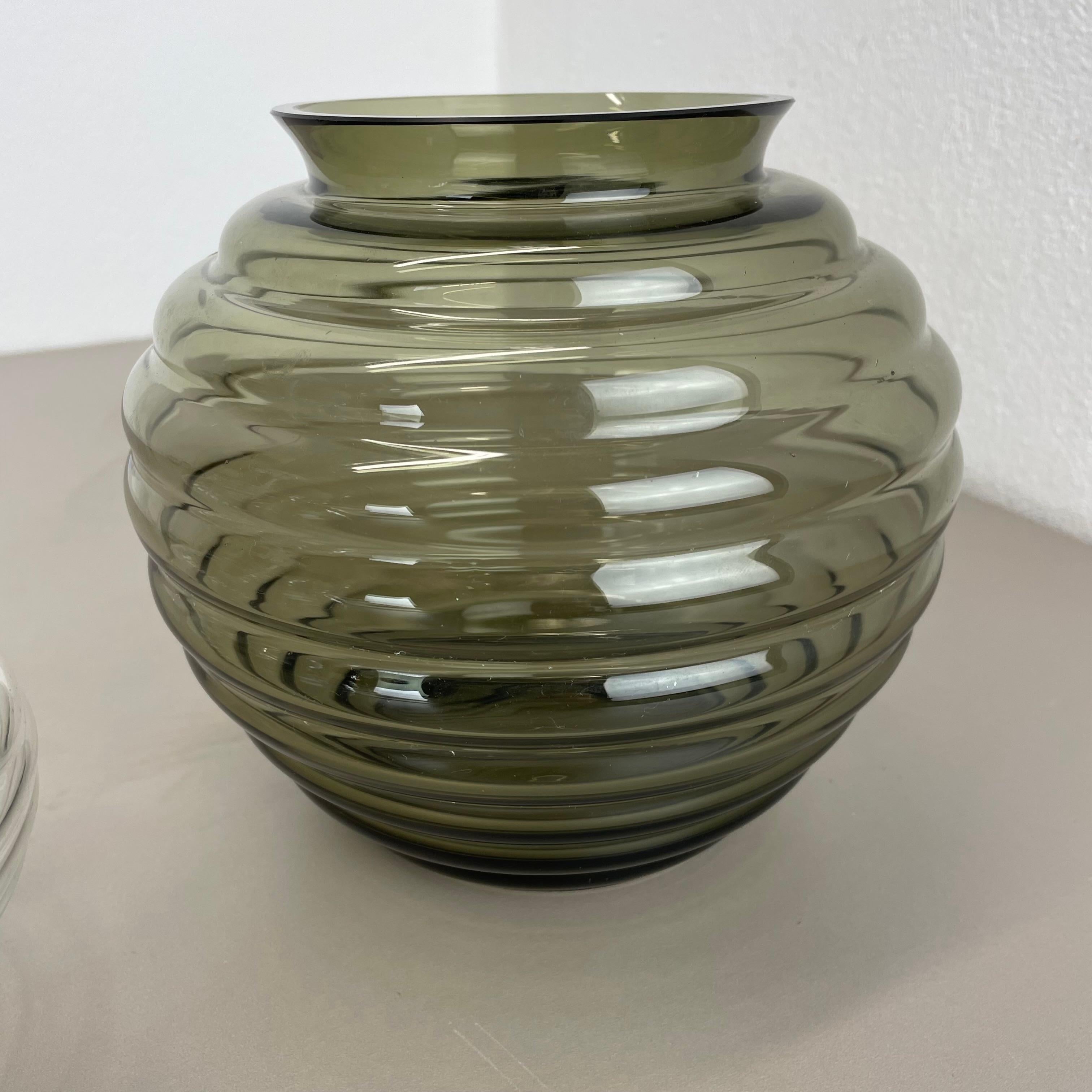 Set di 2 vasi in vetro di Richard Lauke per VLG Weisswasser, Germania, anni '60 in vendita 7