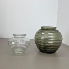 Ensemble de 2 vases en verre de Richard Lauke pour VLG Weisswasser, Allemagne, années 1960