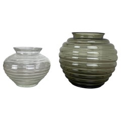 Set of 2 Glass Vase by Richard Lauke for VLG Weisswasser, Germany, 1960s