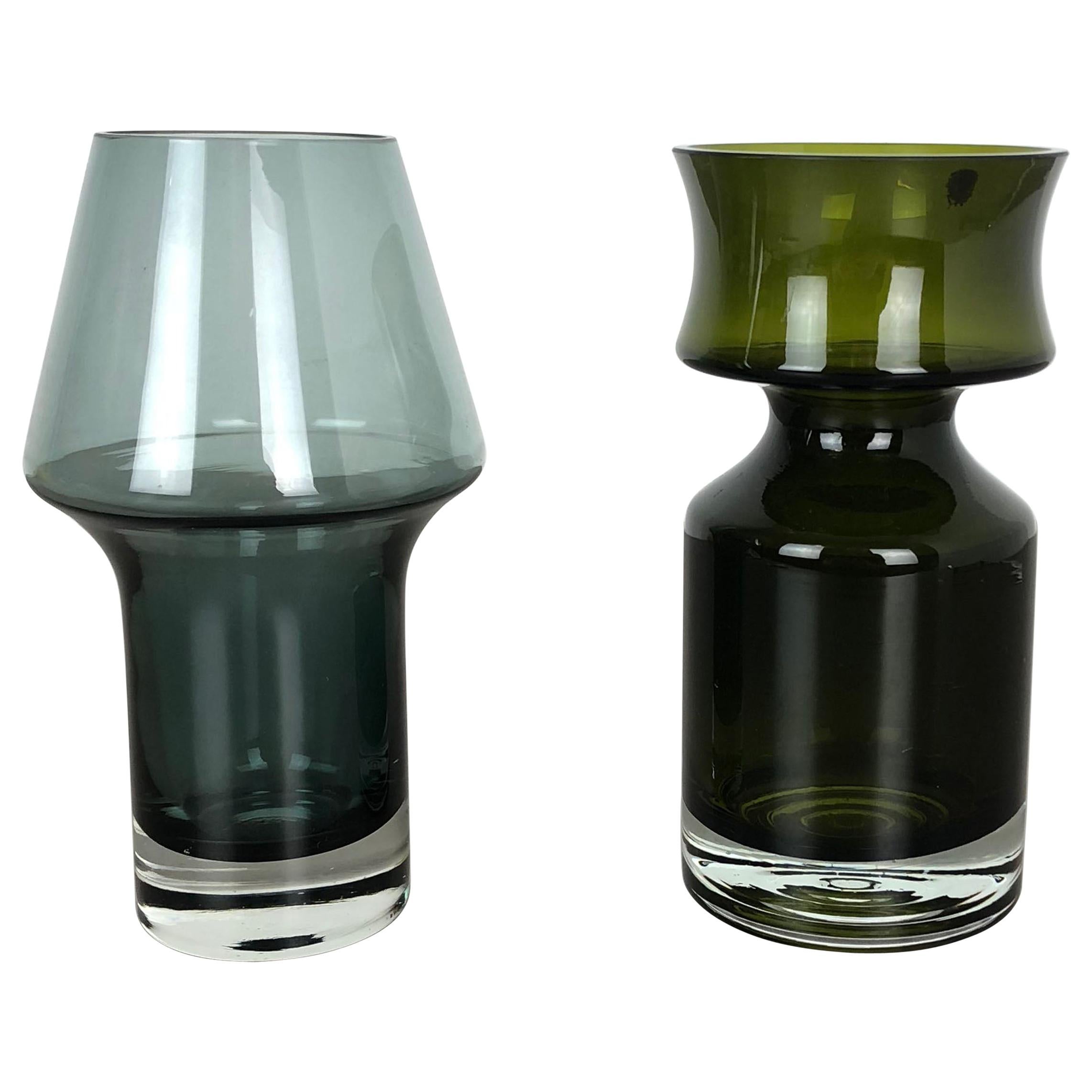 Set of 2 Glass Vases by Tamara Aladin for Riihimaen Lasi Oy, Finland, 1970s