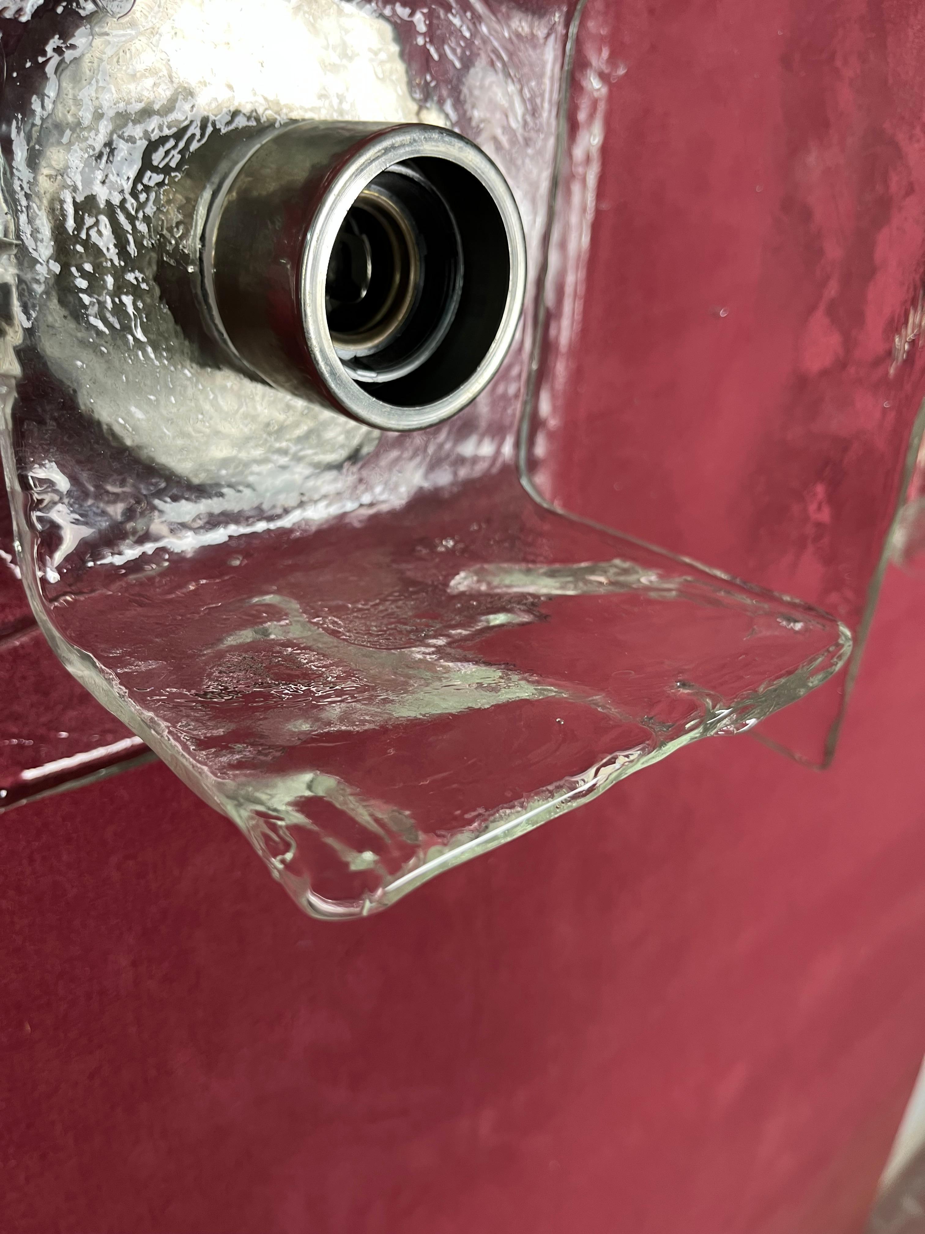 Juego de 2 lámparas de pared de cristal de Carlo Nason para Kalmar, años 60 en venta 9