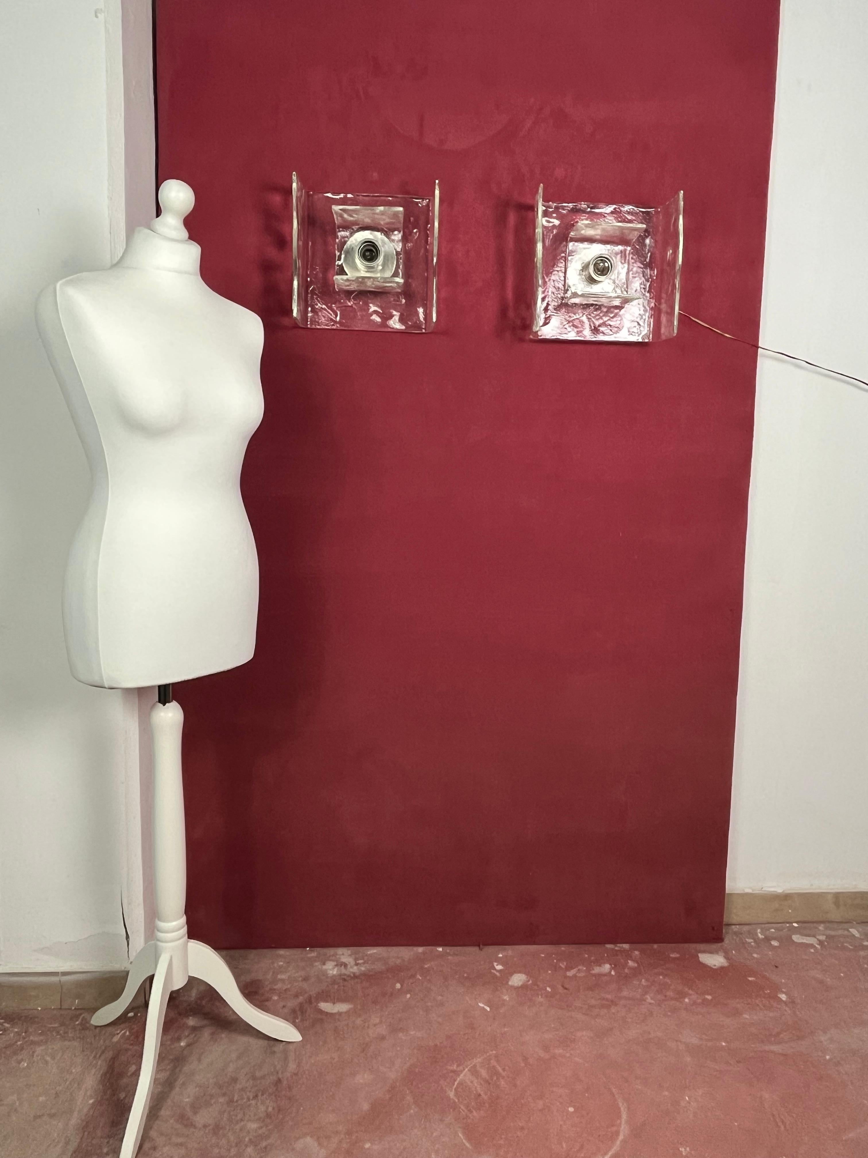 Juego de 2 lámparas de pared de cristal de Carlo Nason para Kalmar, años 60 mediados del siglo XX en venta