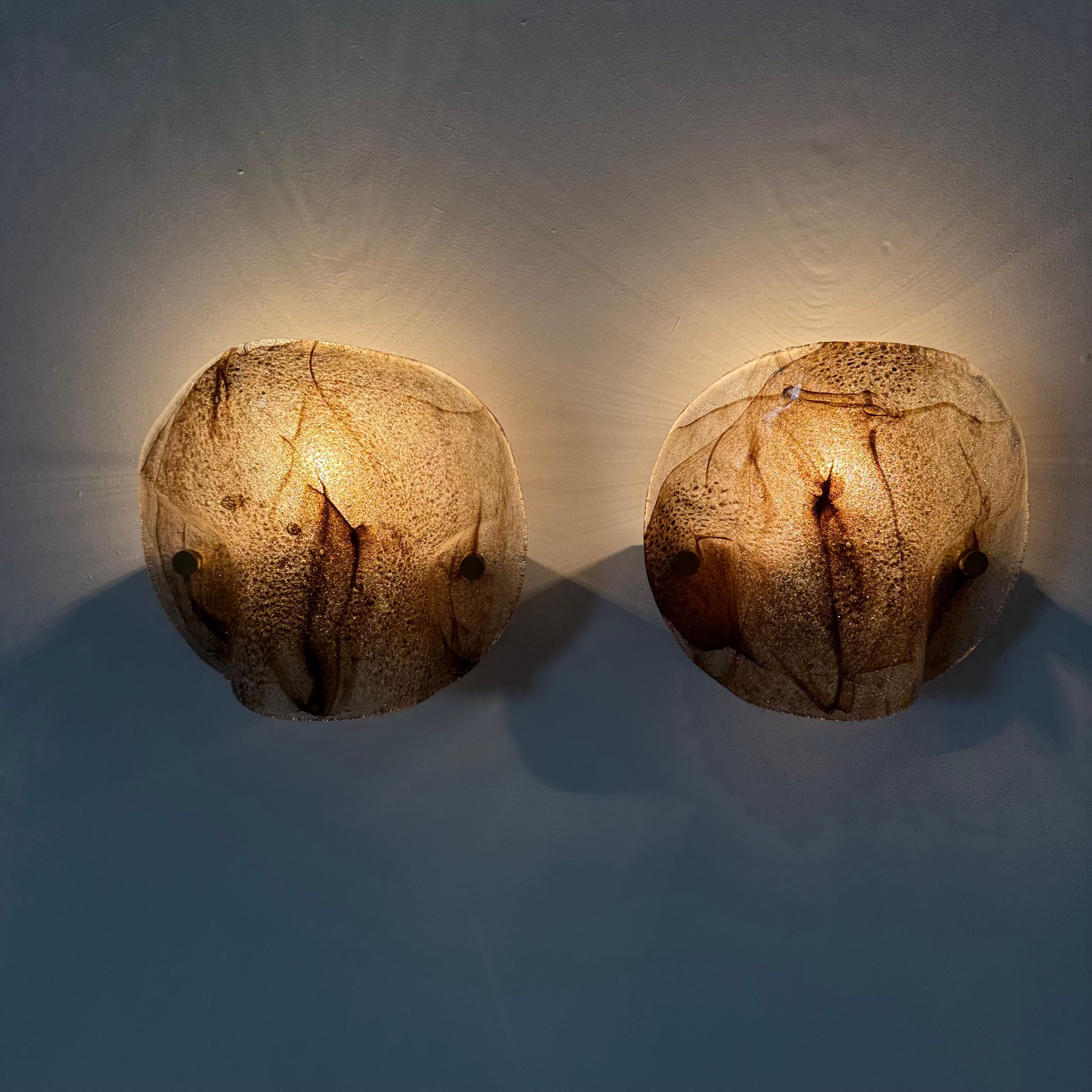 Juego de 2 apliques de cristal scone , años 70 finales del siglo XX en venta