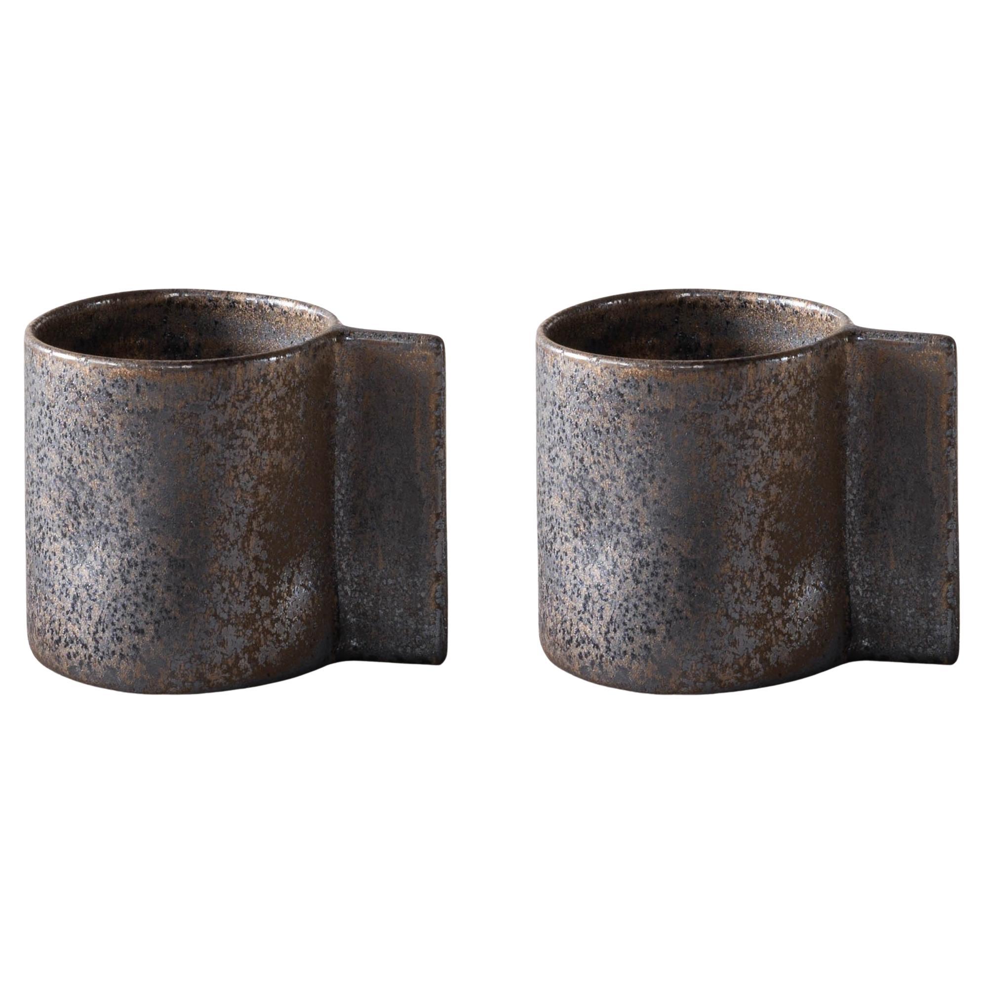 Juego de 2 Tazas Sólidas Esmalte Bronce Antiguo by Studionudo