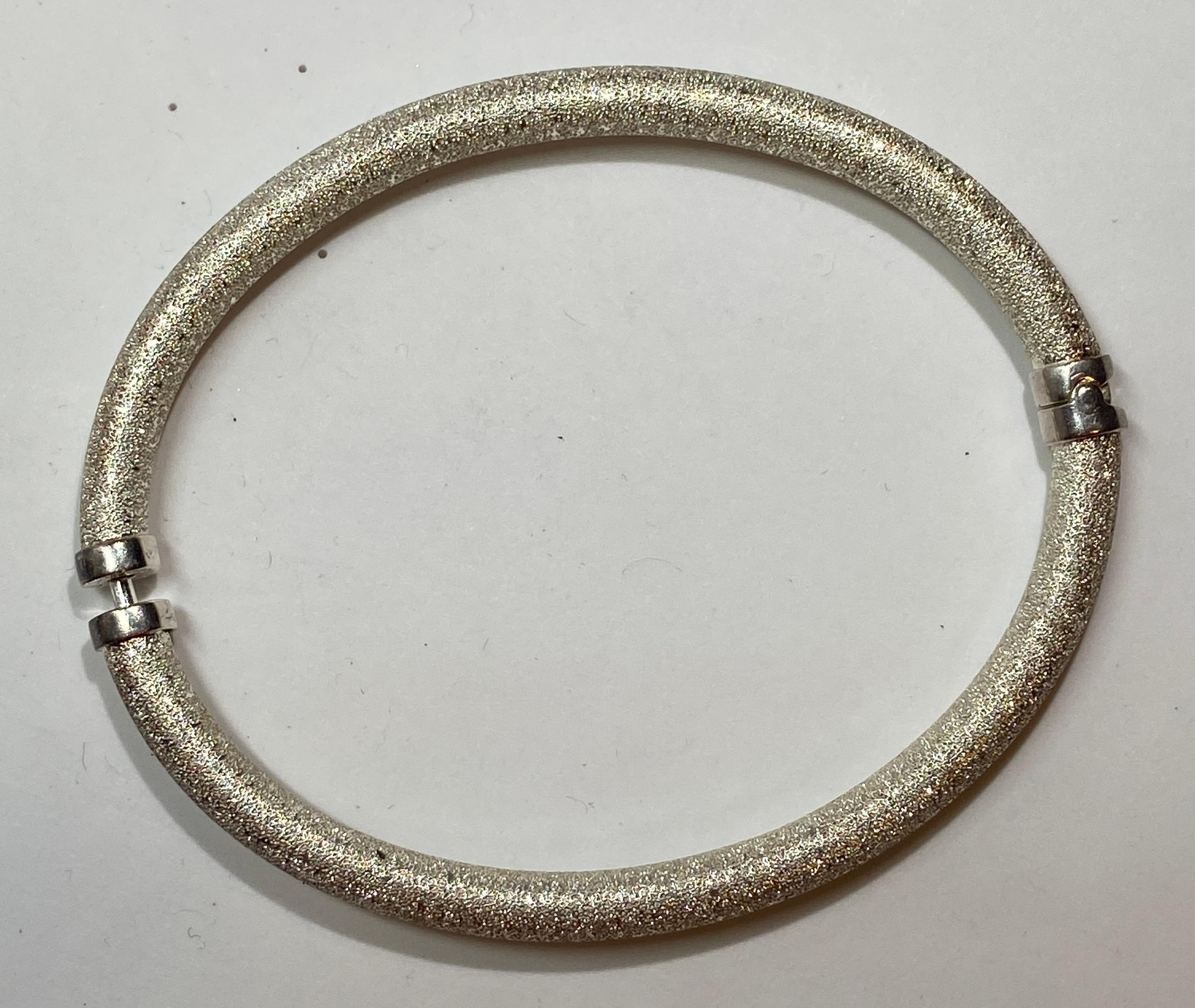 Set of 2 Glittering 'Diamond-Cut' Sterling Silver accented Bracelets In Good Condition For Sale In New York, NY