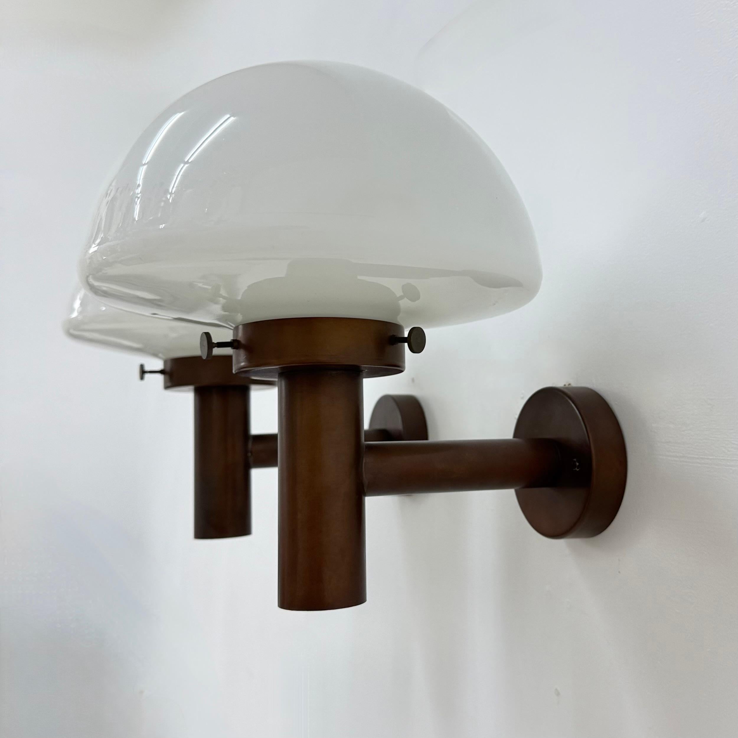 Set of 2 globe glass wall lamps sconces by Lisa Pape Sweden , 1970s For Sale 3