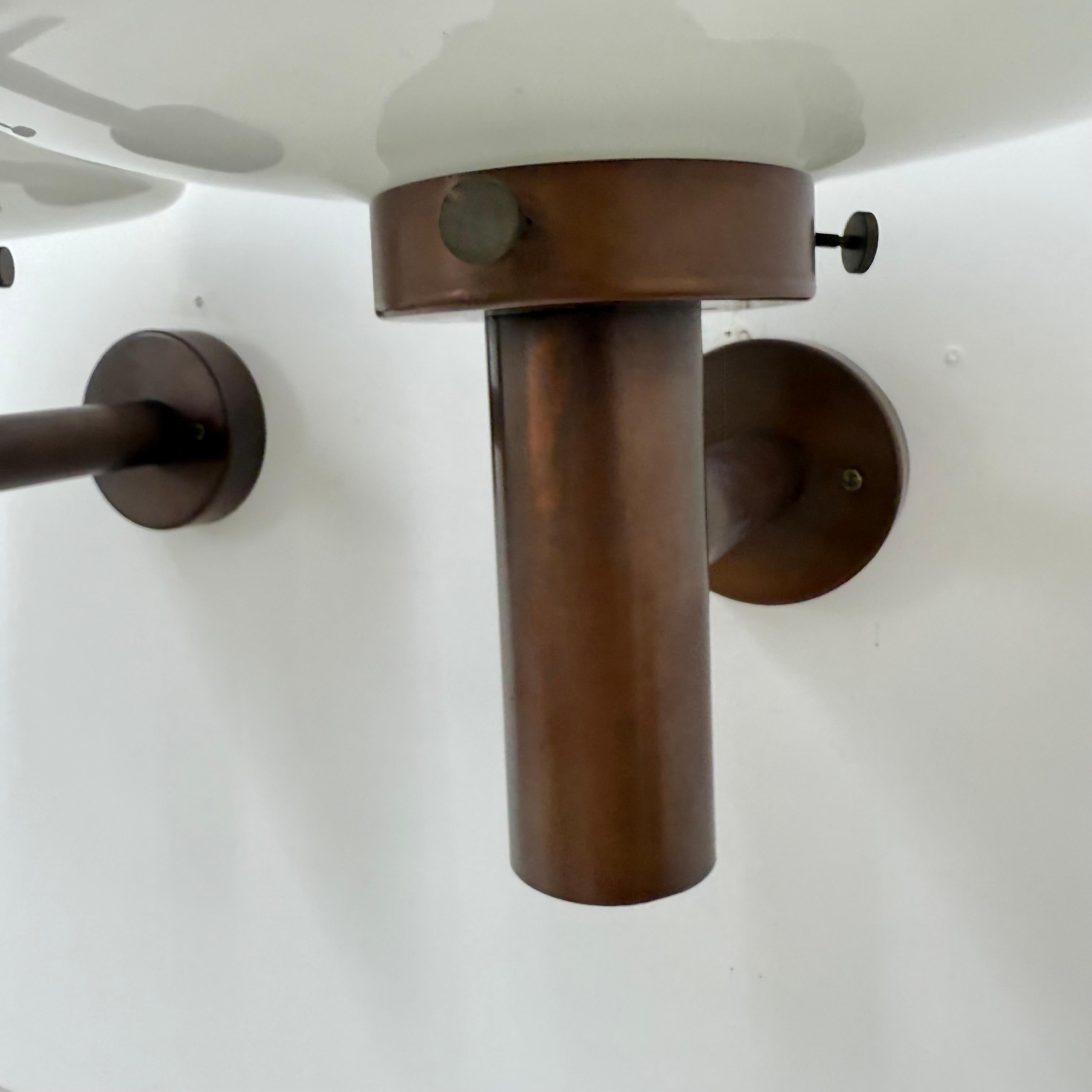 Set of 2 globe glass wall lamps sconces by Lisa Pape Sweden , 1970s For Sale 4