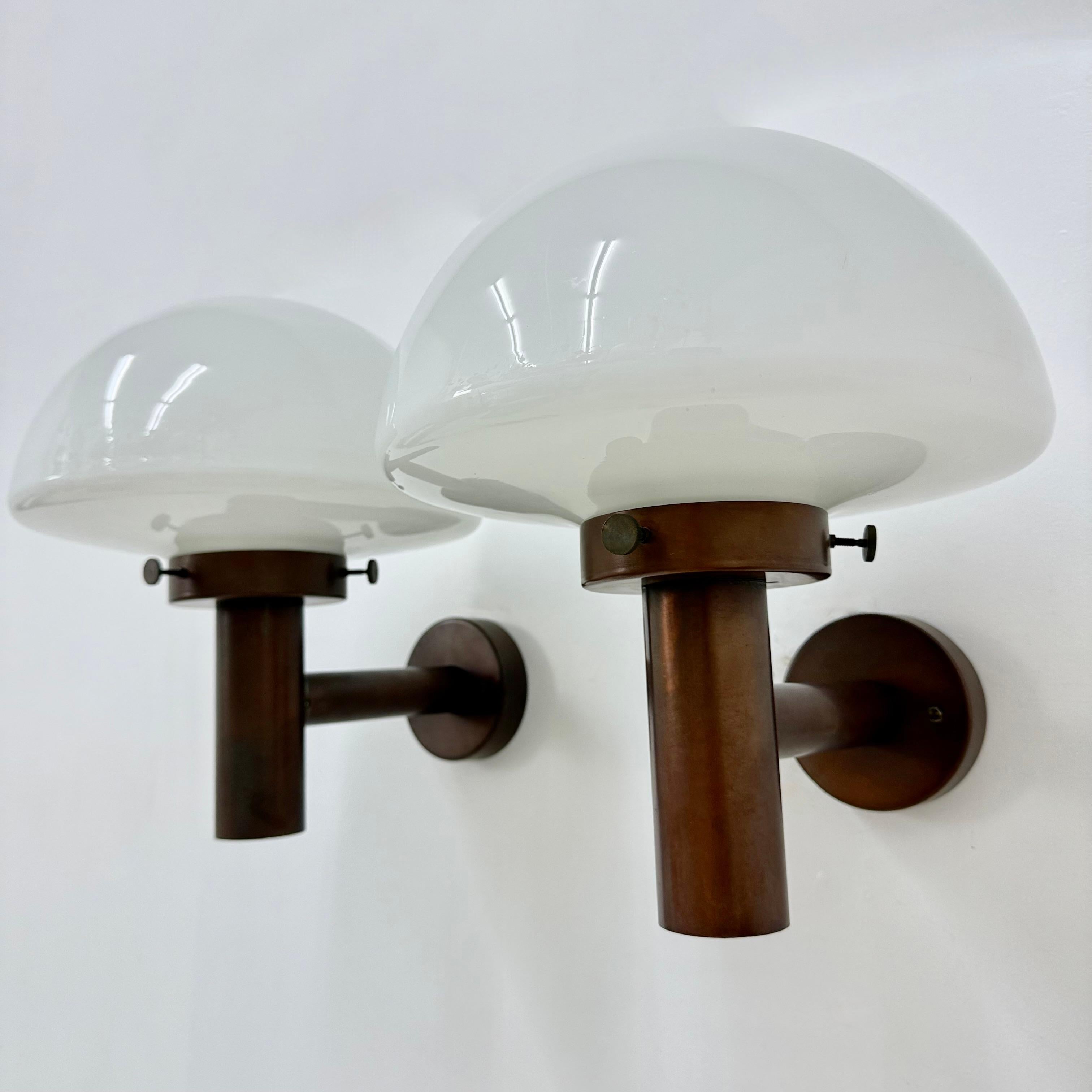 Set of 2 globe glass wall lamps sconces by Lisa Pape Sweden , 1970s For Sale 5