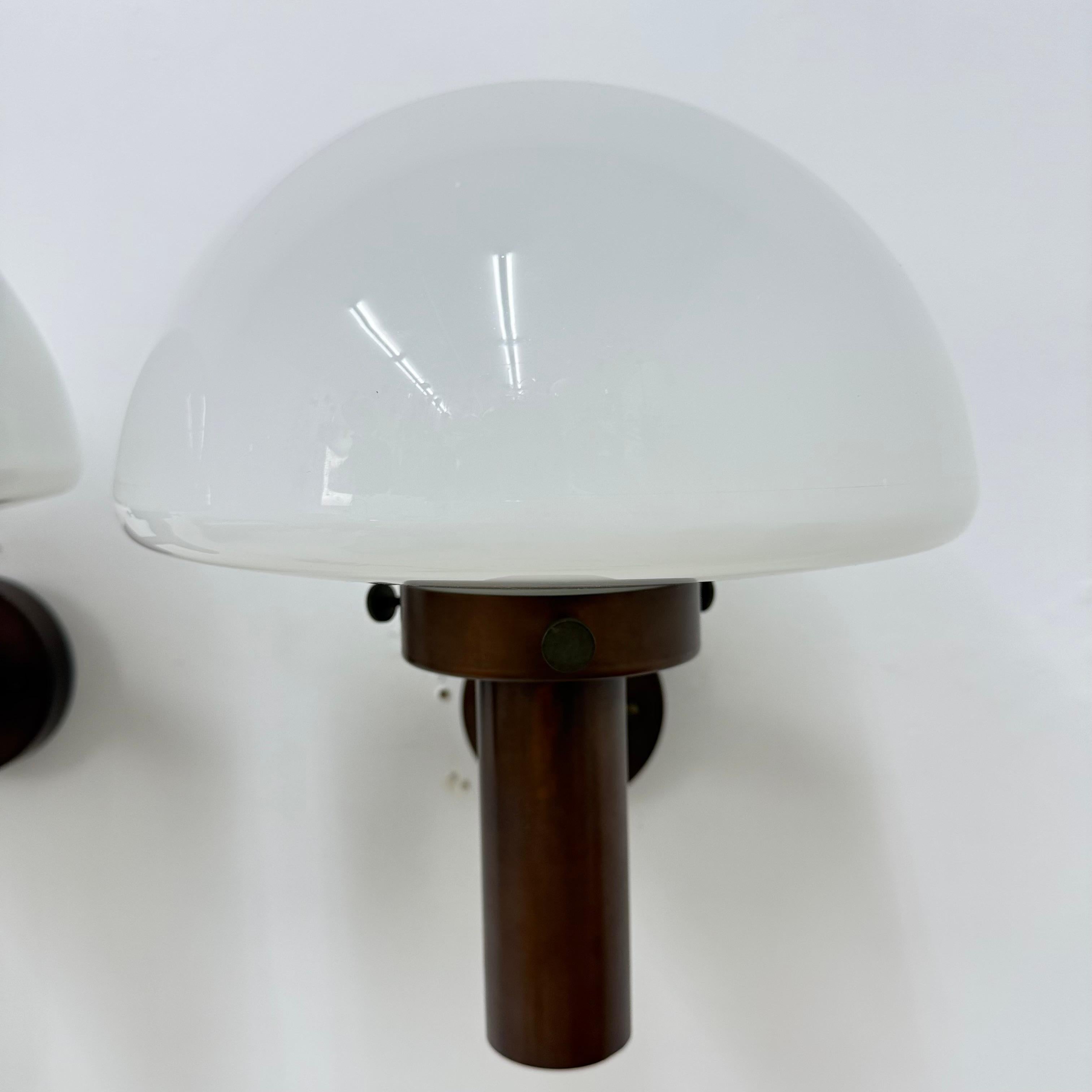 Set of 2 globe glass wall lamps sconces by Lisa Pape Sweden , 1970s For Sale 6