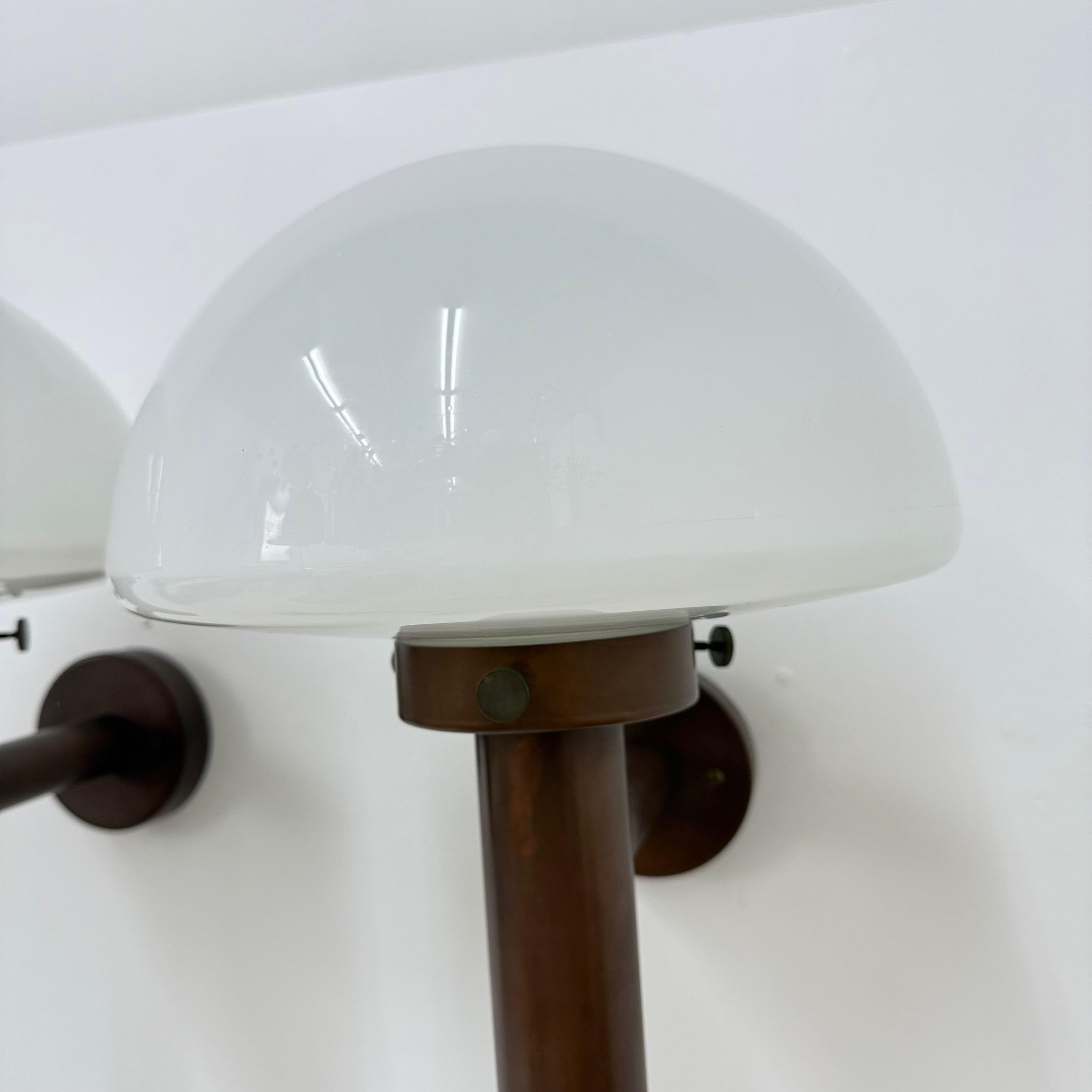 Set of 2 globe glass wall lamps sconces by Lisa Pape Sweden , 1970s For Sale 7