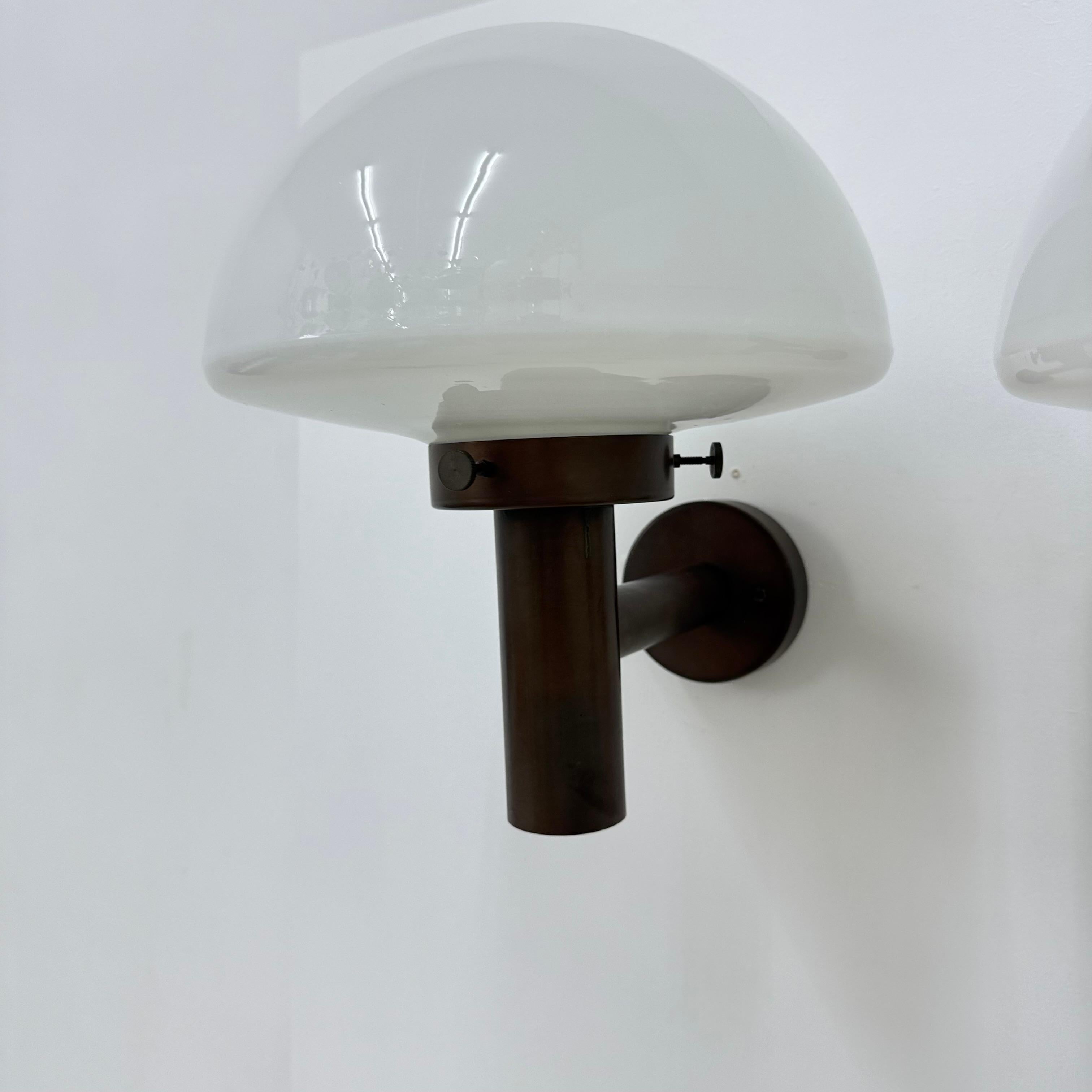 Set of 2 globe glass wall lamps sconces by Lisa Pape Sweden , 1970s For Sale 8