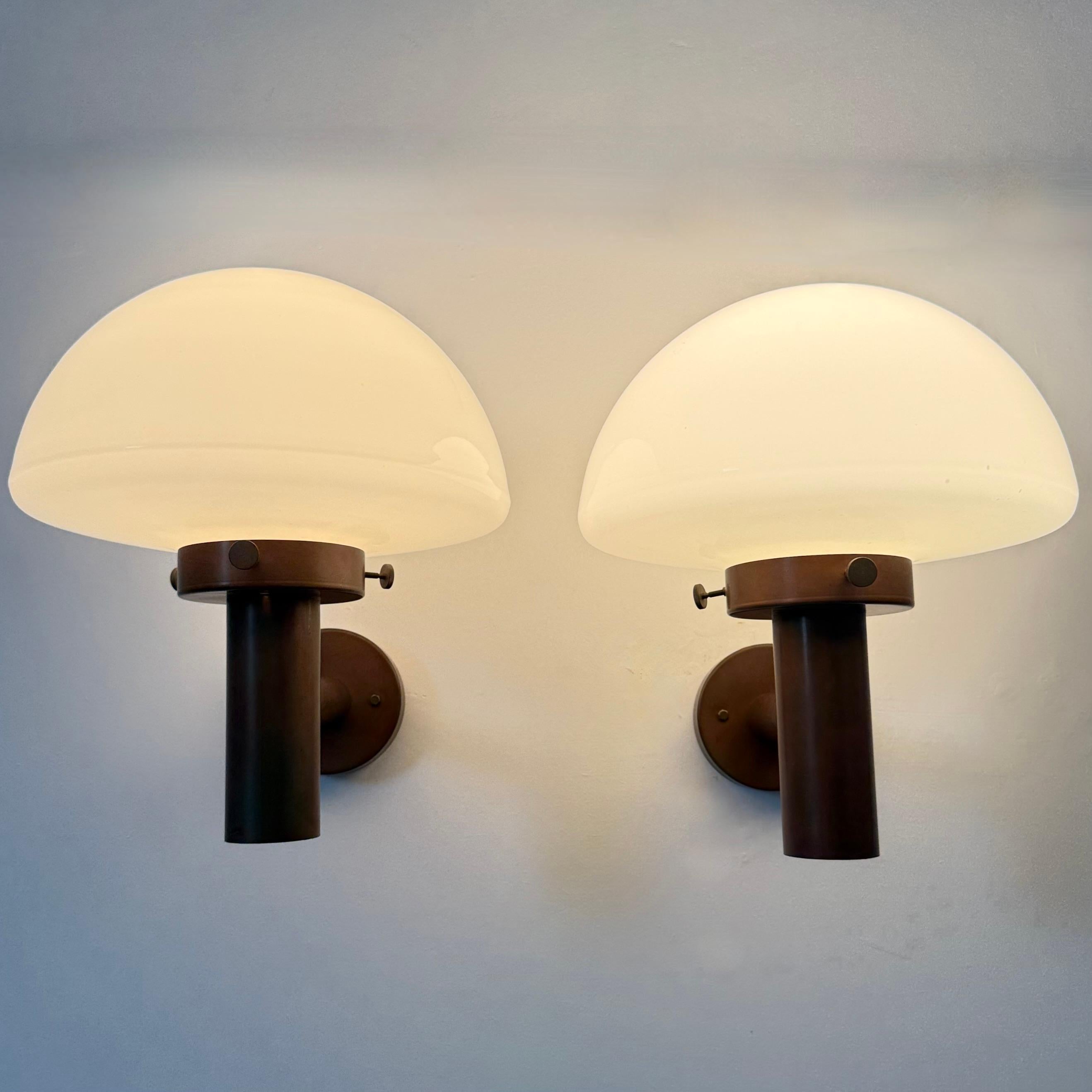 Set of 2 globe glass wall lamps sconces by Lisa Pape Sweden , 1970s For Sale 9