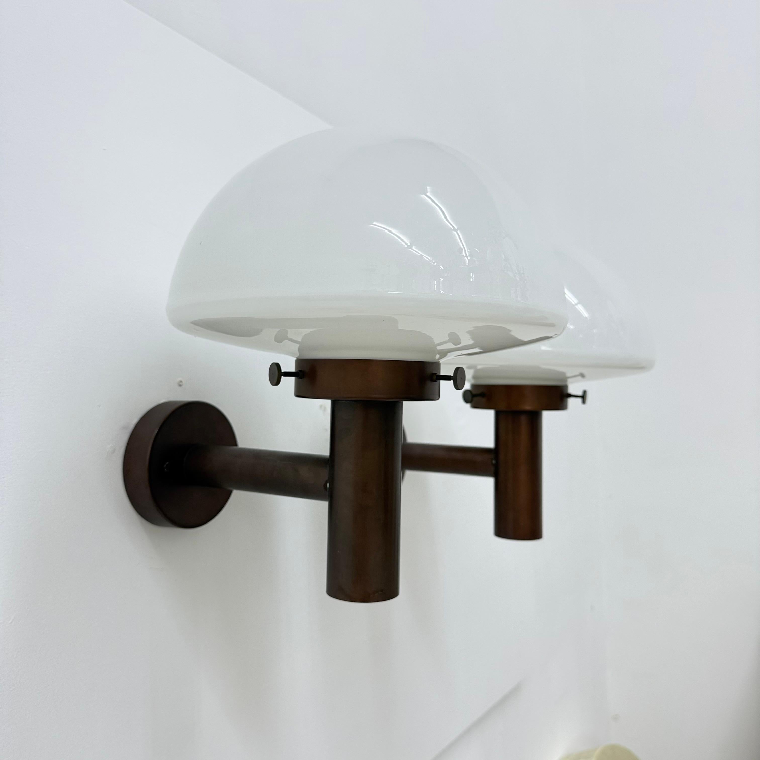 Set of 2 globe glass wall lamps sconces by Lisa Pape Sweden , 1970s For Sale 9