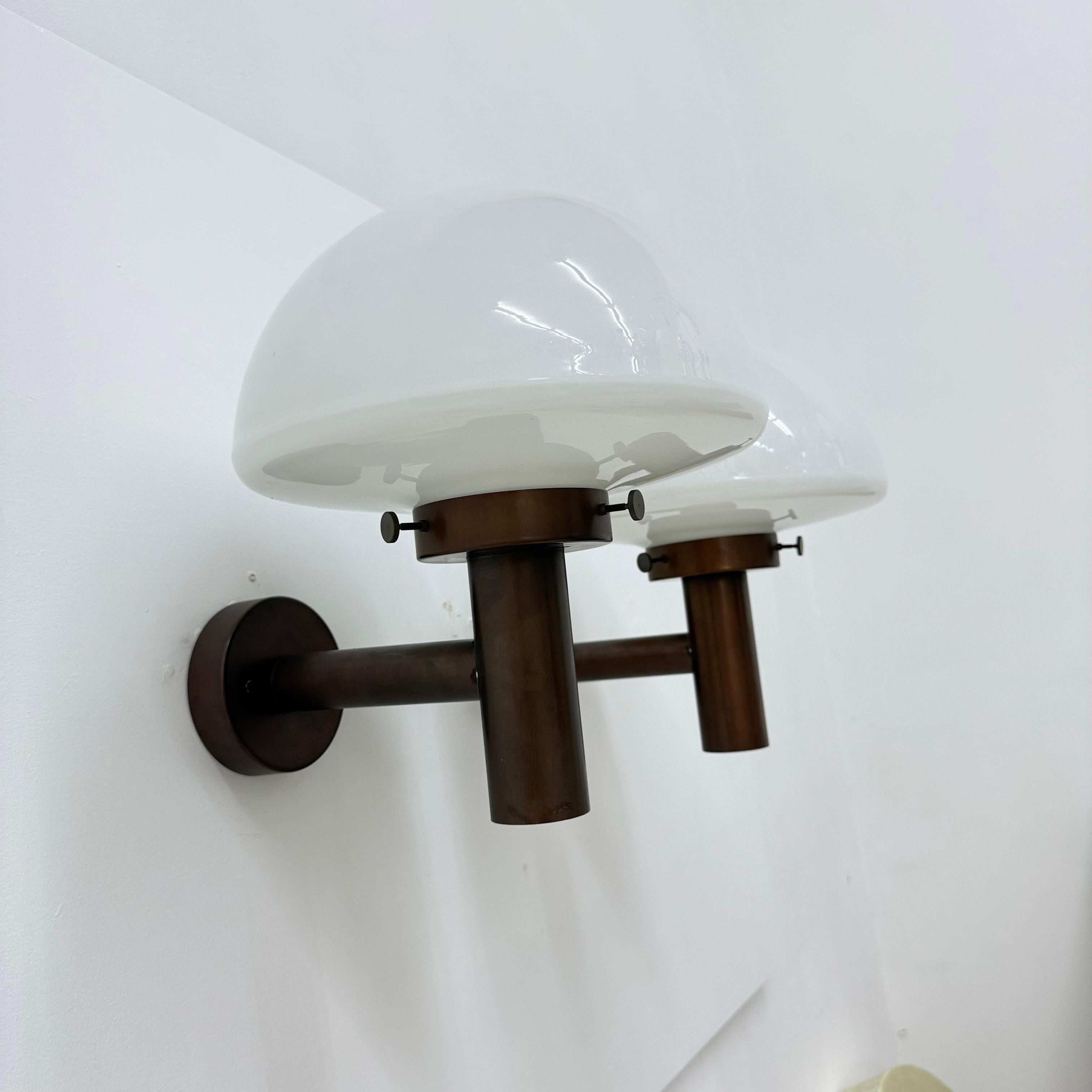 Set of 2 globe glass wall lamps sconces by Lisa Pape Sweden , 1970s For Sale 10