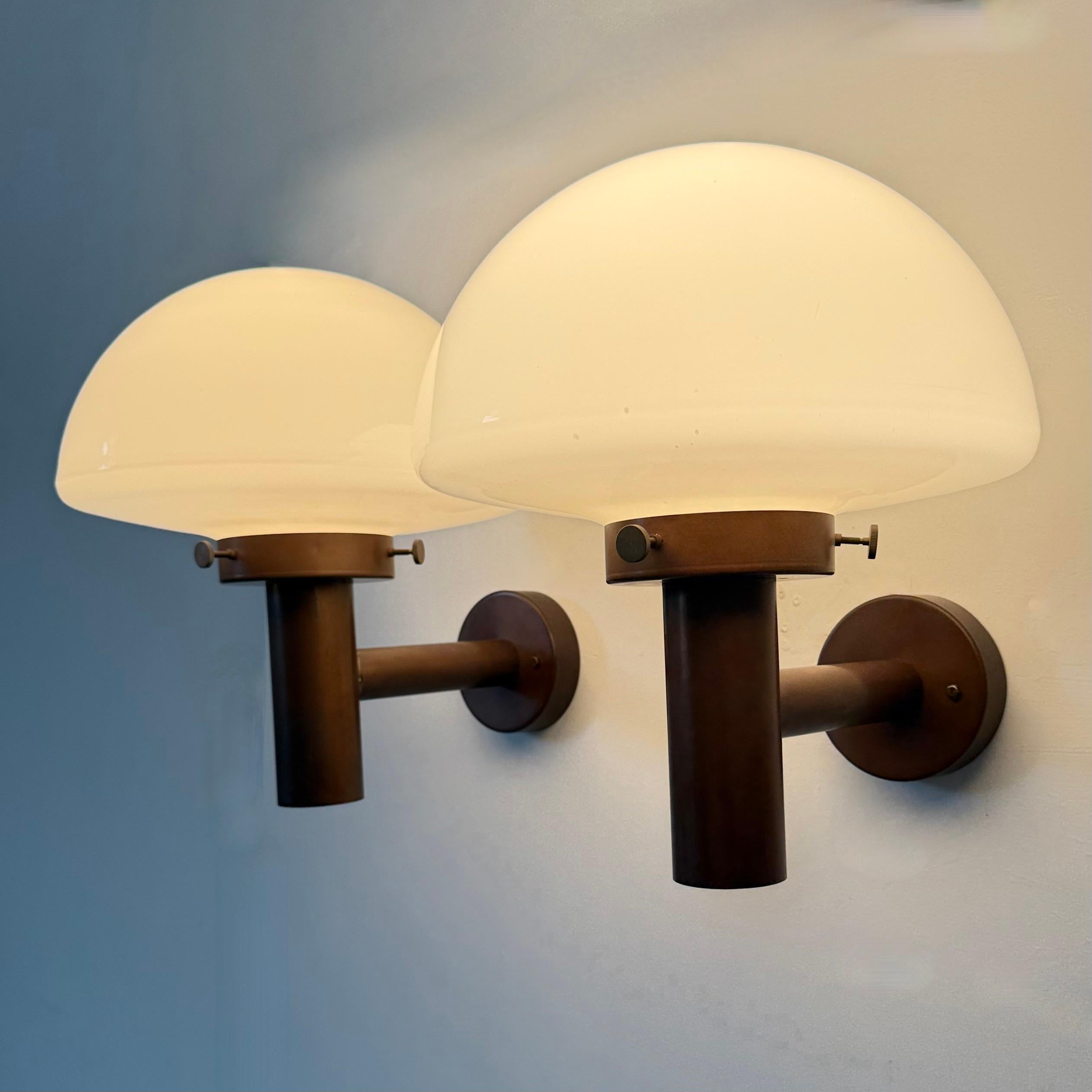 Set of 2 globe glass wall lamps sconces by Lisa Pape Sweden , 1970s For Sale 12