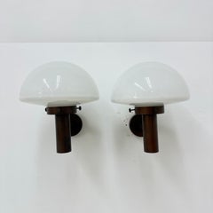 Set of 2 globe glass wall lamps sconces by Lisa Pape Sweden , 1970s