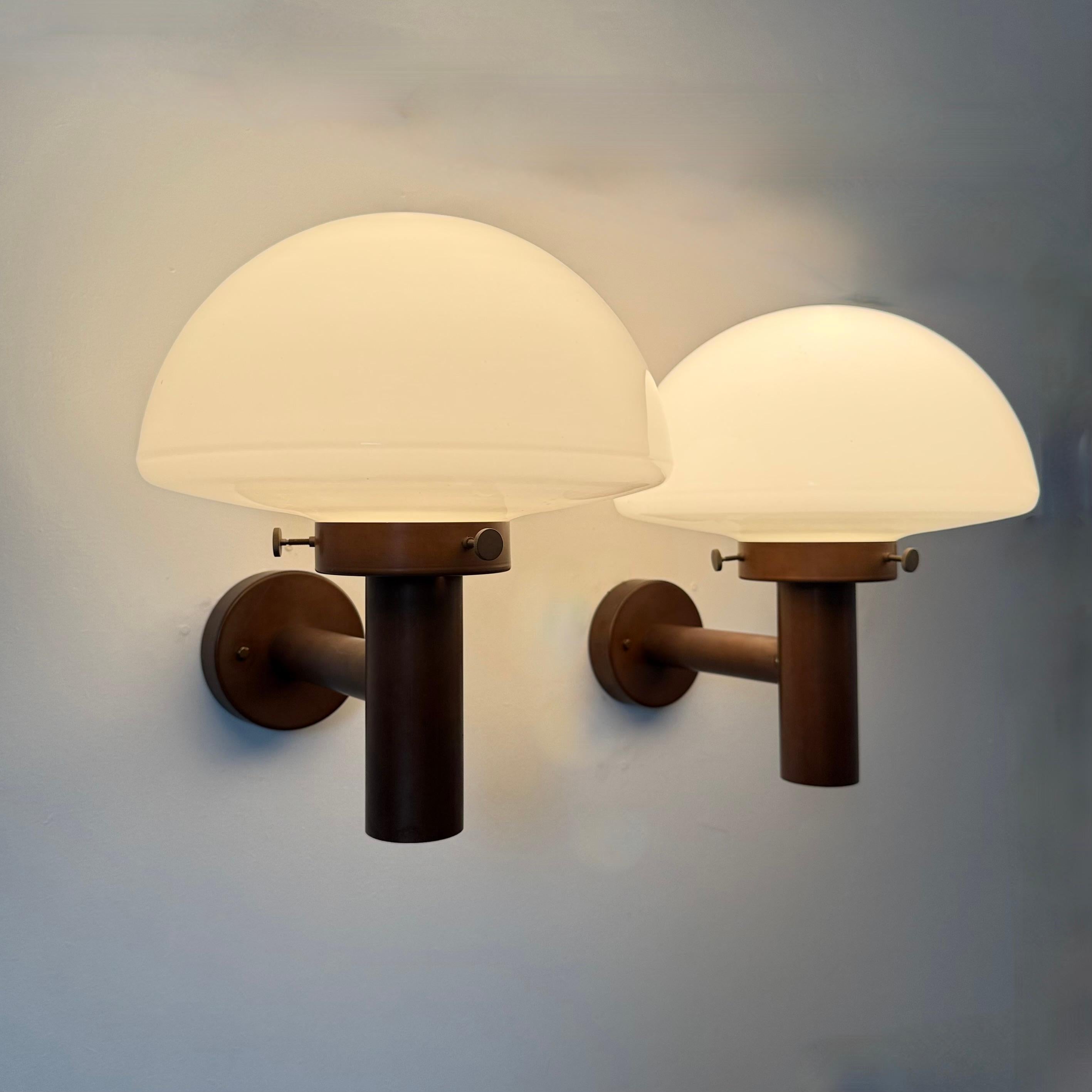 Set of 2 globe glass wall lamps sconces by Lisa Pape Sweden , 1970s For Sale 13