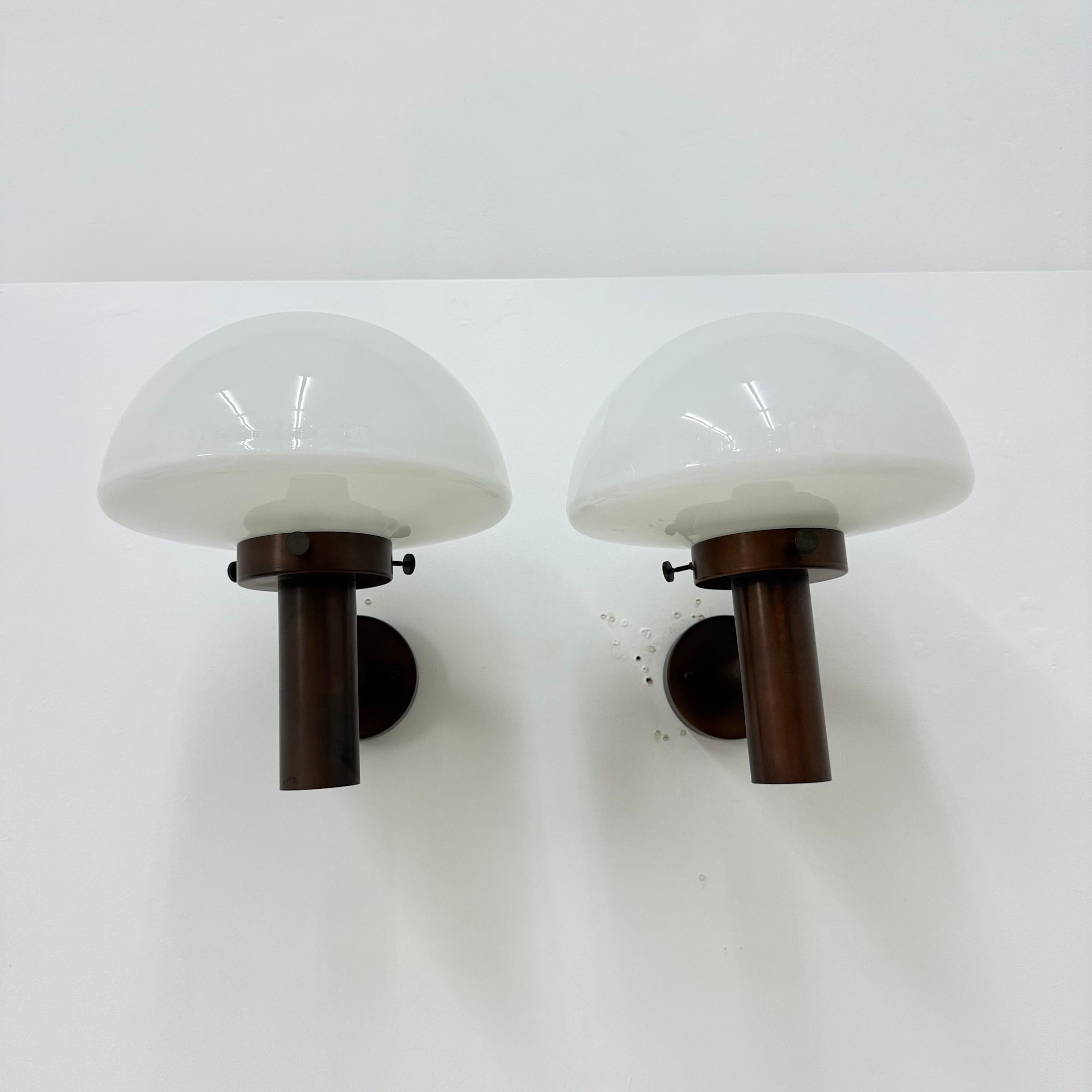 Swedish Set of 2 globe glass wall lamps sconces by Lisa Pape Sweden , 1970s For Sale