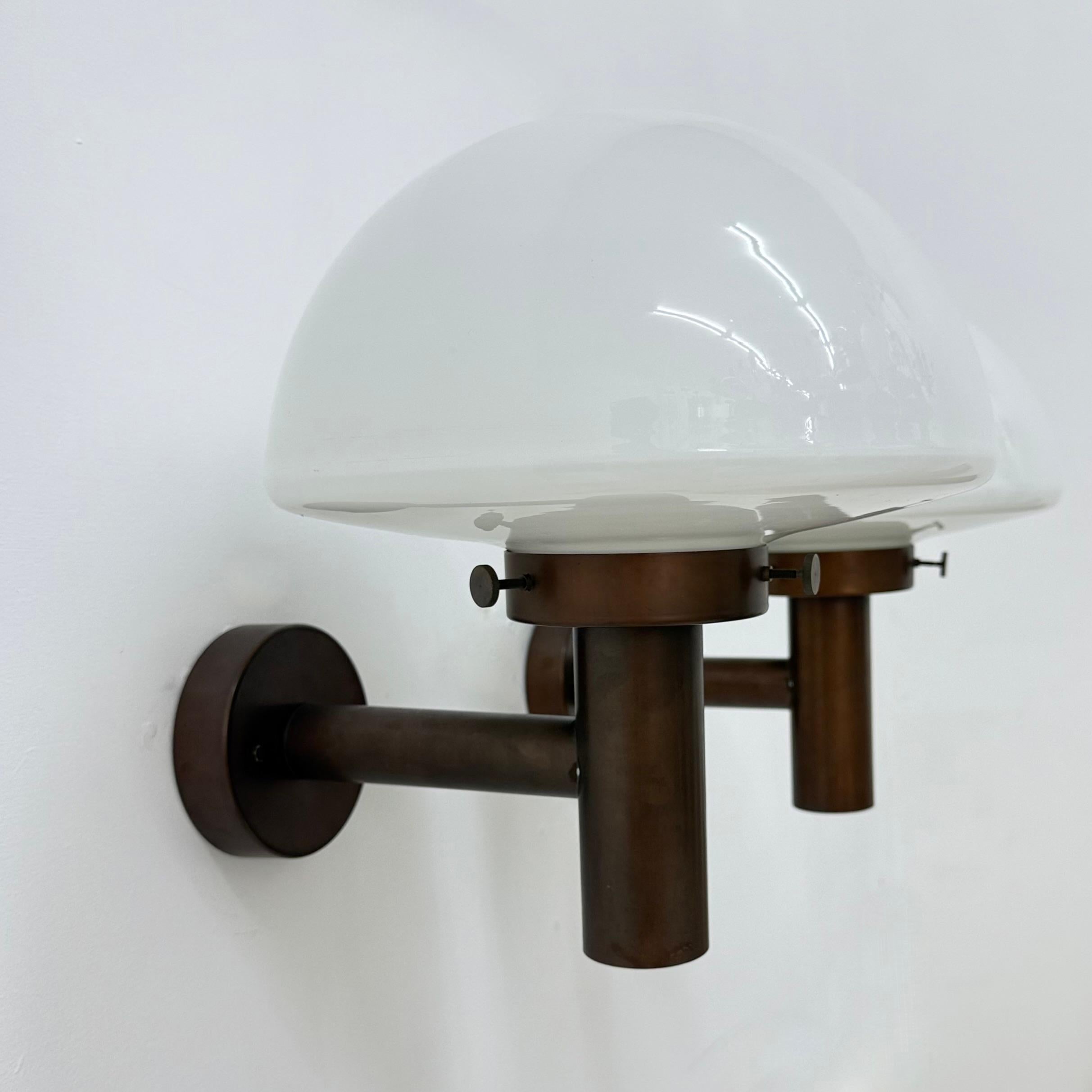 Late 20th Century Set of 2 globe glass wall lamps sconces by Lisa Pape Sweden , 1970s For Sale