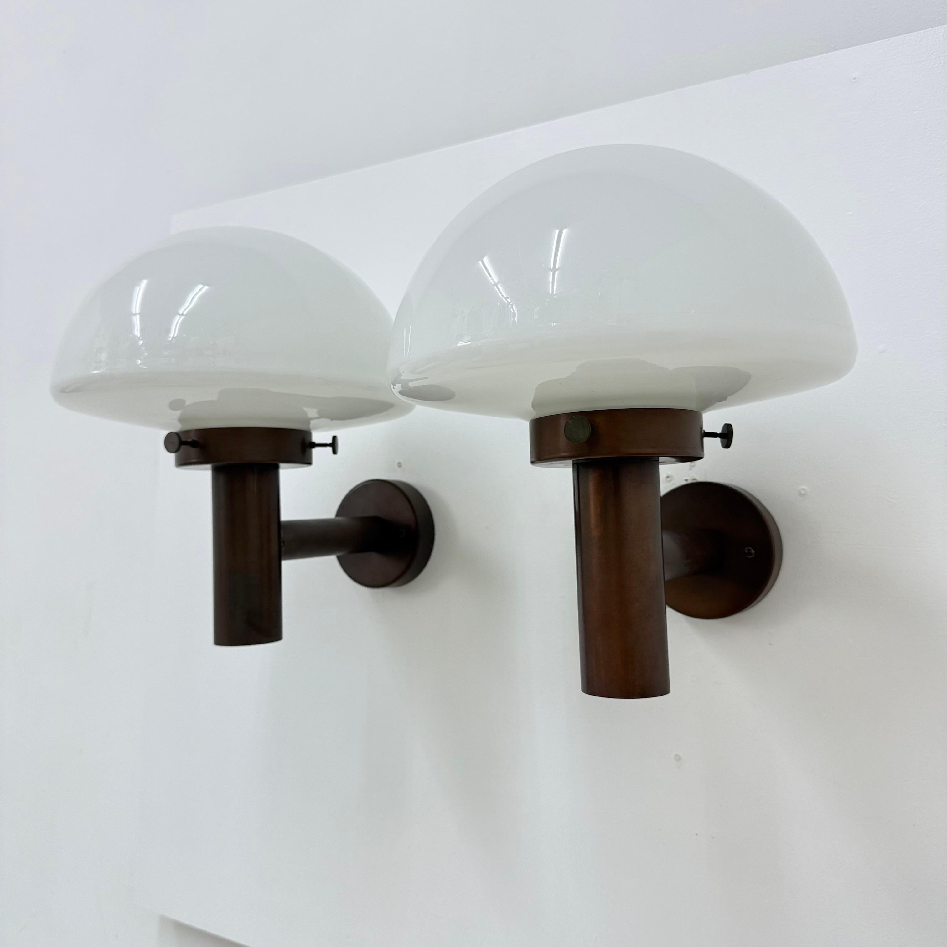 Late 20th Century Set of 2 globe glass wall lamps sconces by Lisa Pape Sweden , 1970s For Sale