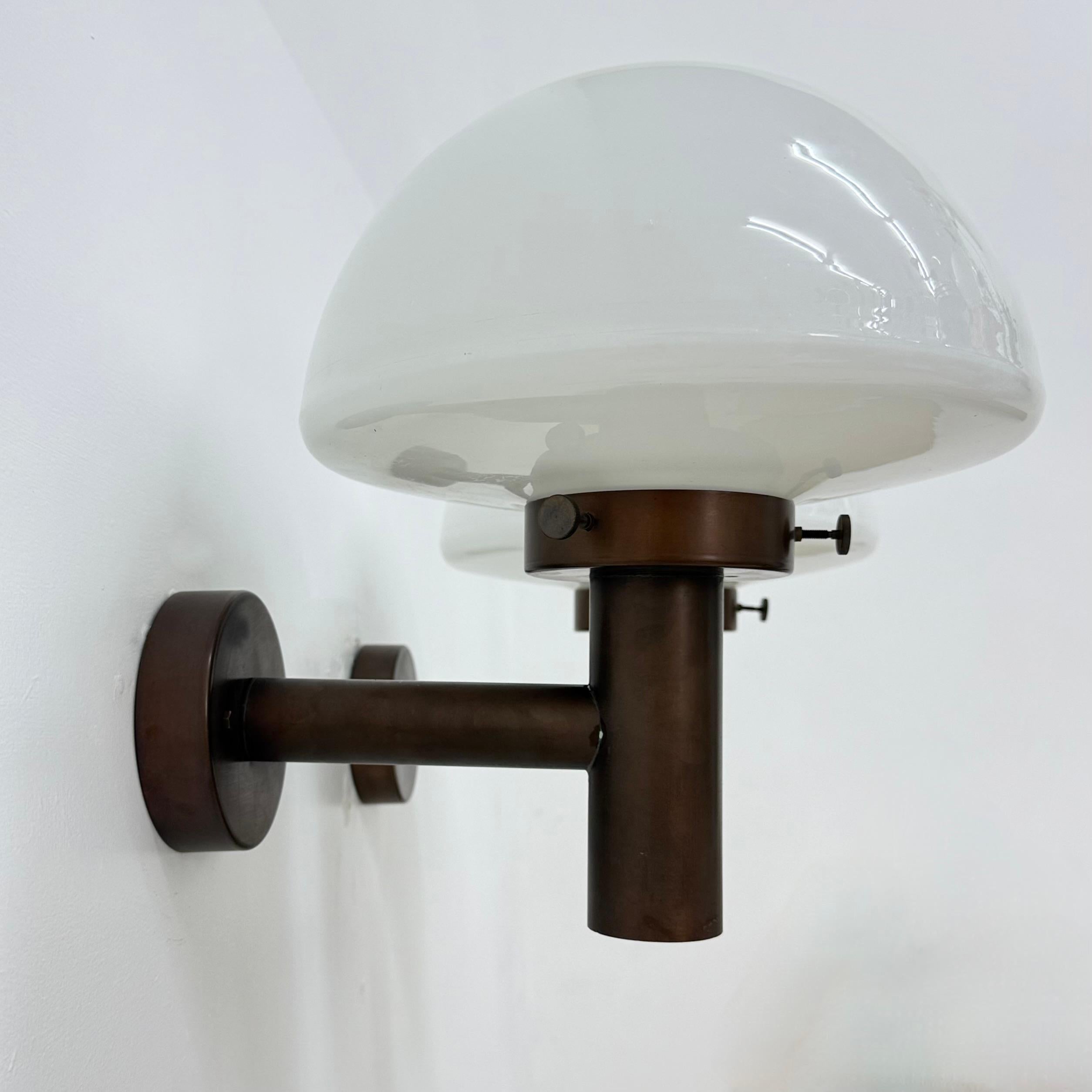 Set of 2 globe glass wall lamps sconces by Lisa Pape Sweden , 1970s For Sale 1
