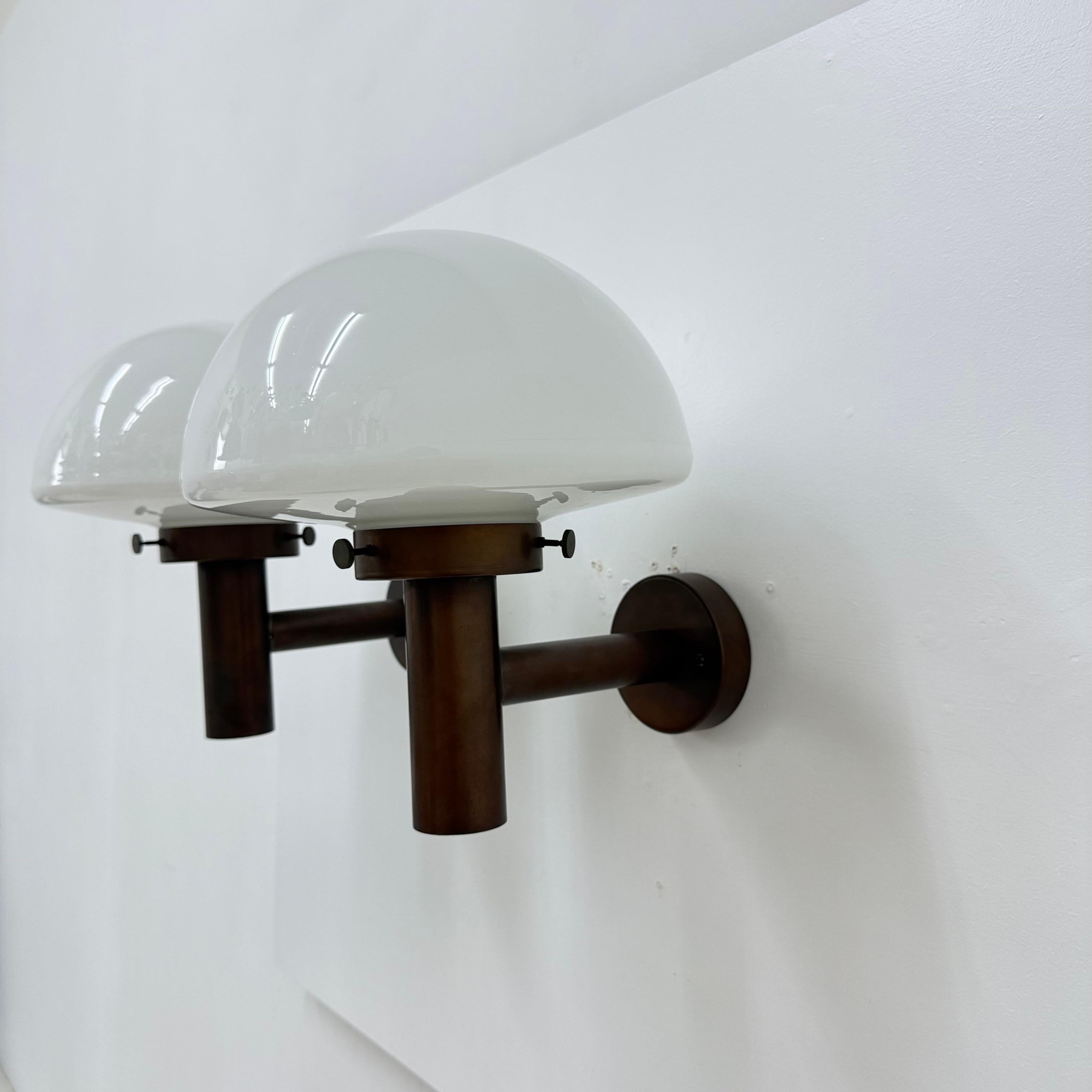 Set of 2 globe glass wall lamps sconces by Lisa Pape Sweden , 1970s For Sale 1