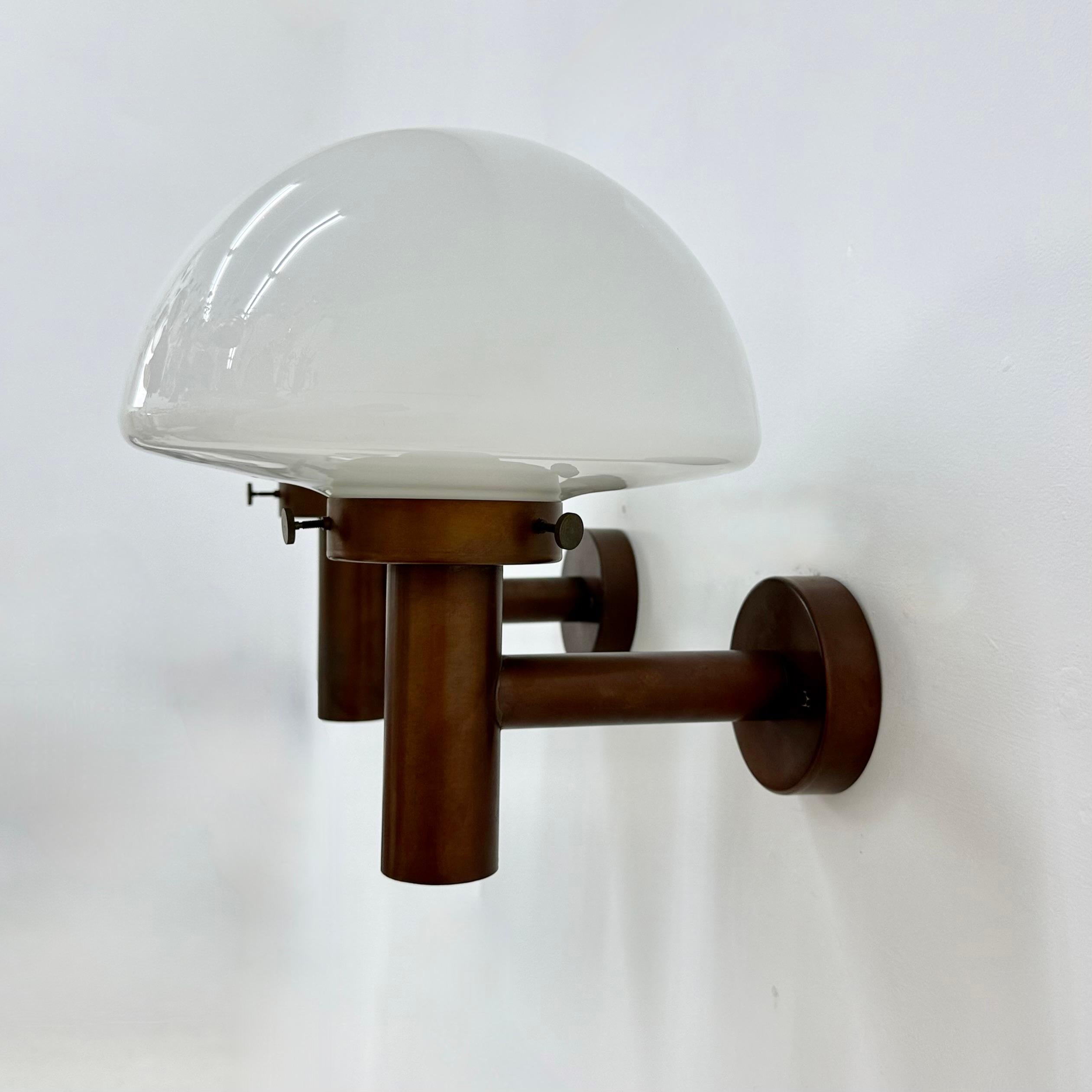 Set of 2 globe glass wall lamps sconces by Lisa Pape Sweden , 1970s For Sale 2