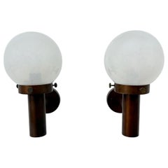 Set aus 2 Kugelglas-Wandleuchten, Wandleuchten von Lisa Pape Schweden, 1970er Jahre
